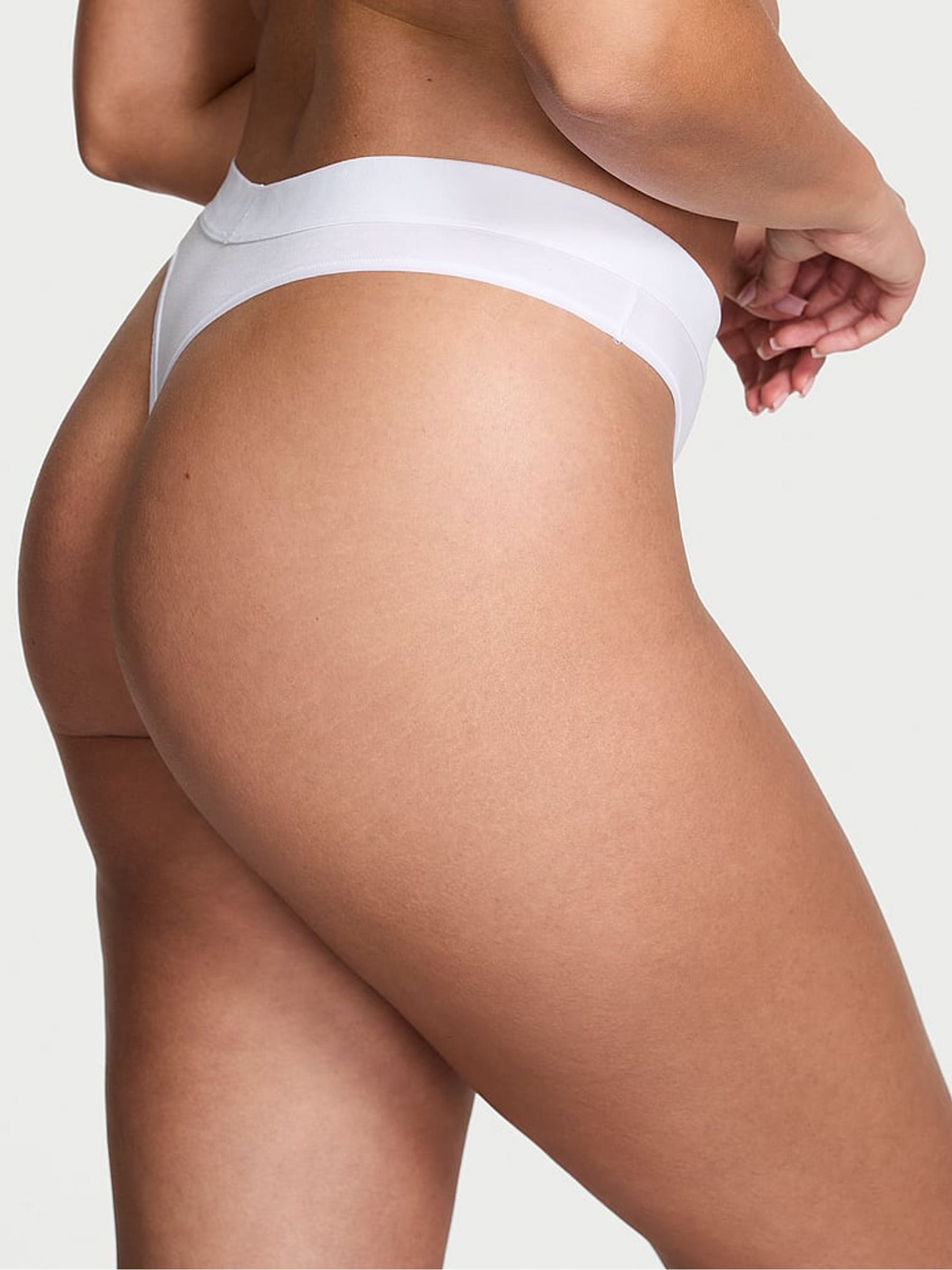 White Thong Logo Shine Patch Knickers - Image 2 of 2 White Thong Logo Shine Patch Knickers - Image 2 of 2