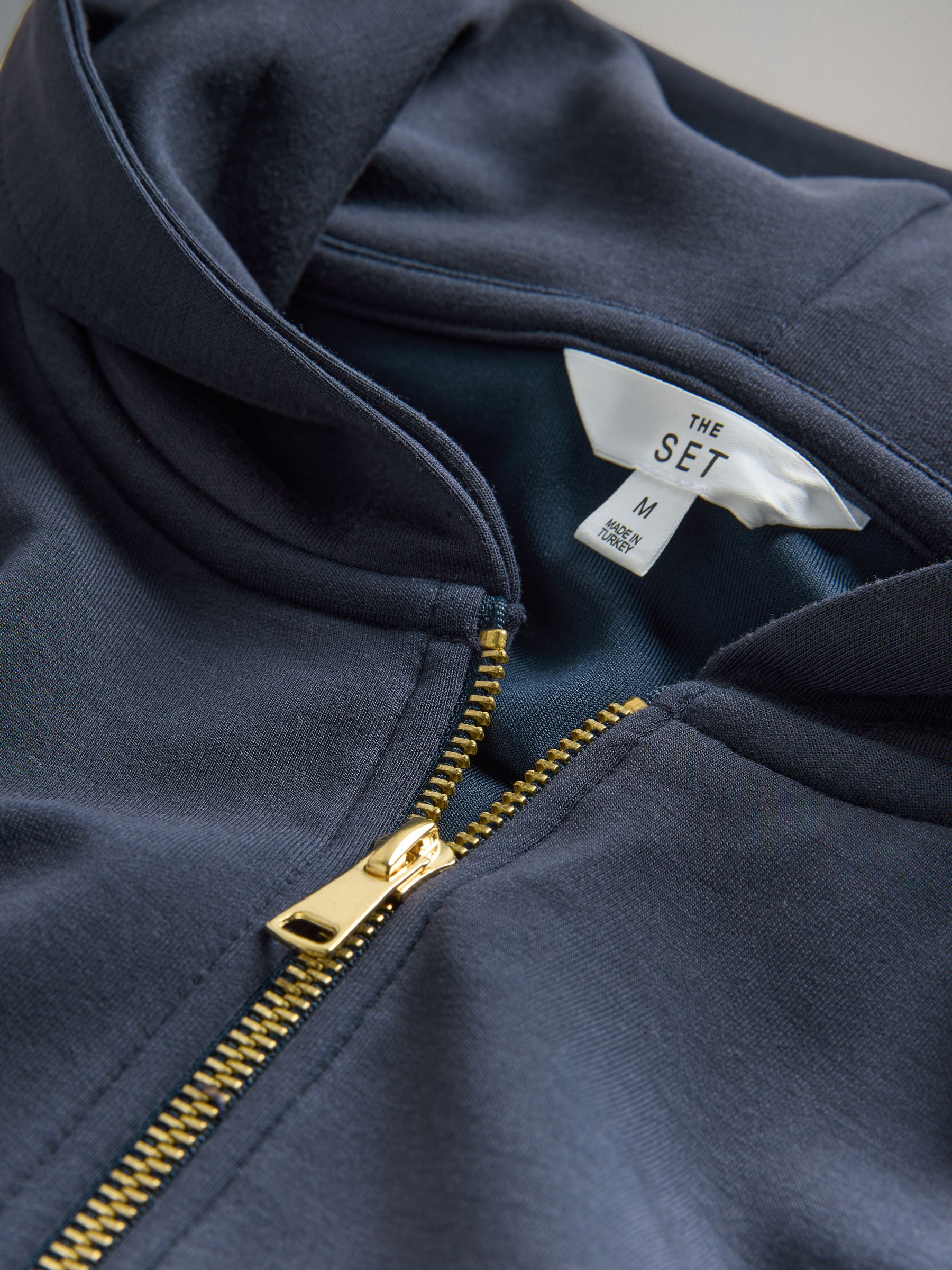 Navy - Oversized Modal Zip Through Sweatshirt & Joggers Set - Image 5 of 5
