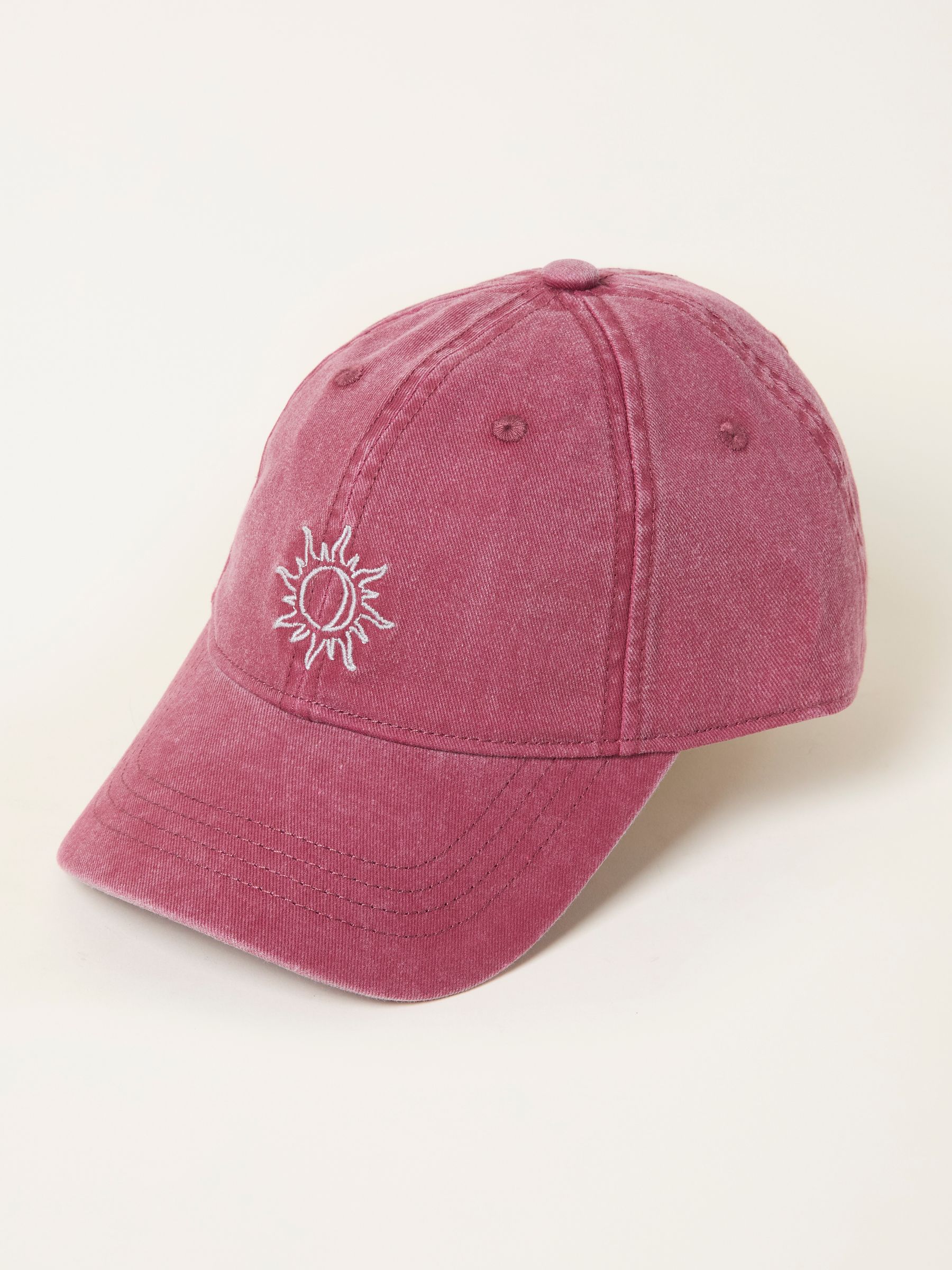 Burgundy Red Embroidered Sun Cap - Image 1 of 2