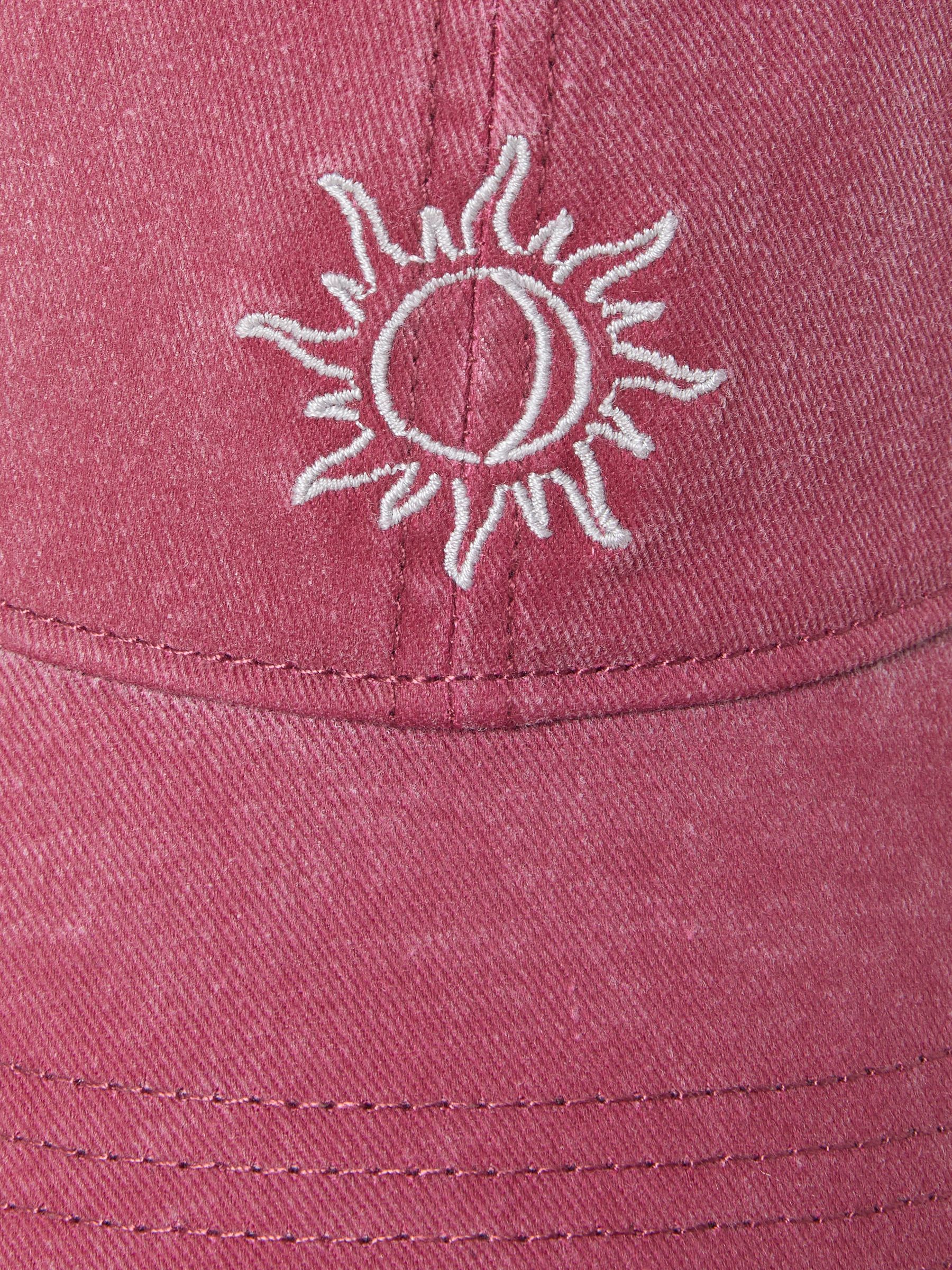 Burgundy Red Embroidered Sun Cap - Image 2 of 2