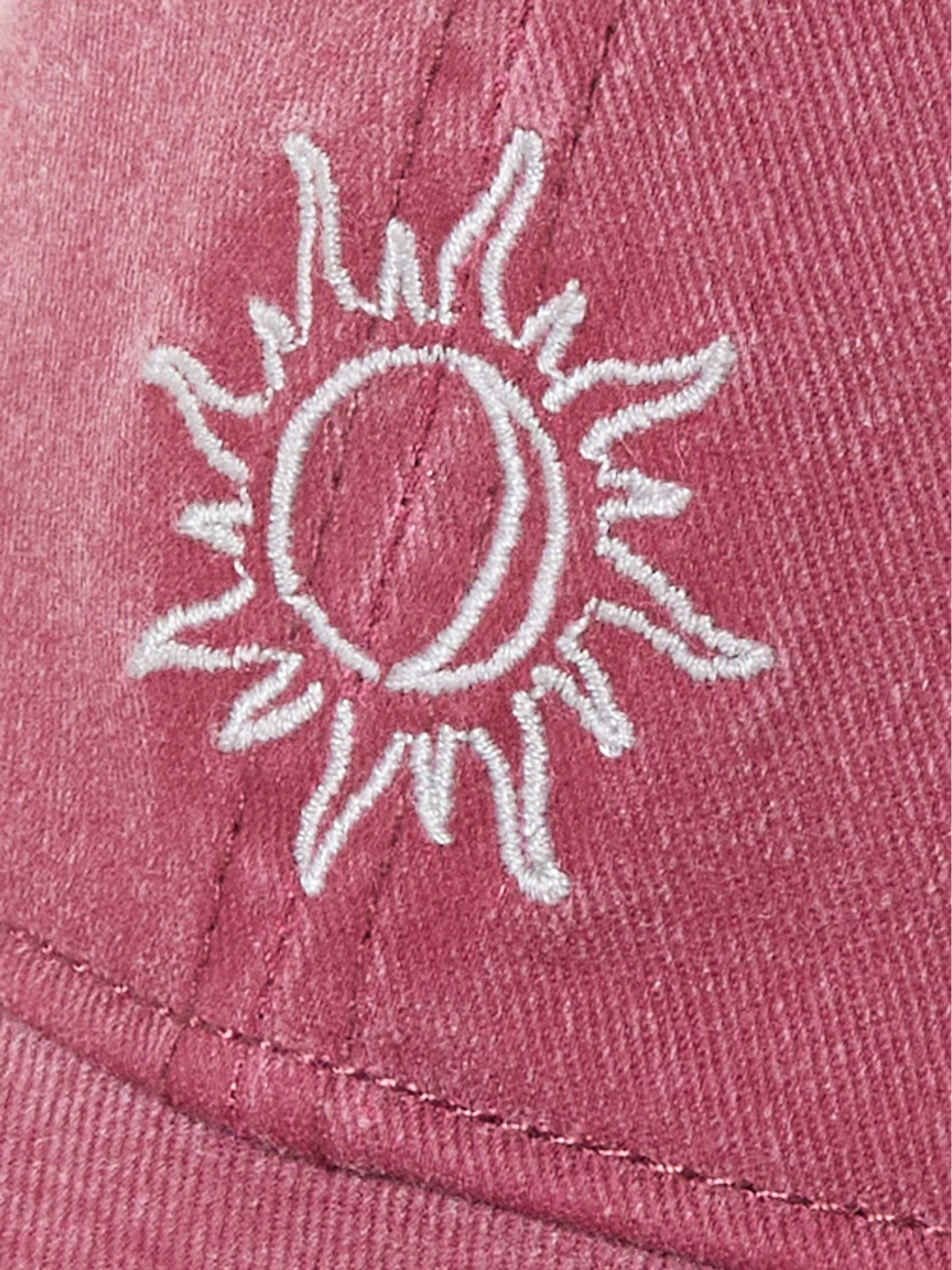 Burgundy Red Embroidered Sun Cap - Image 3 of 3