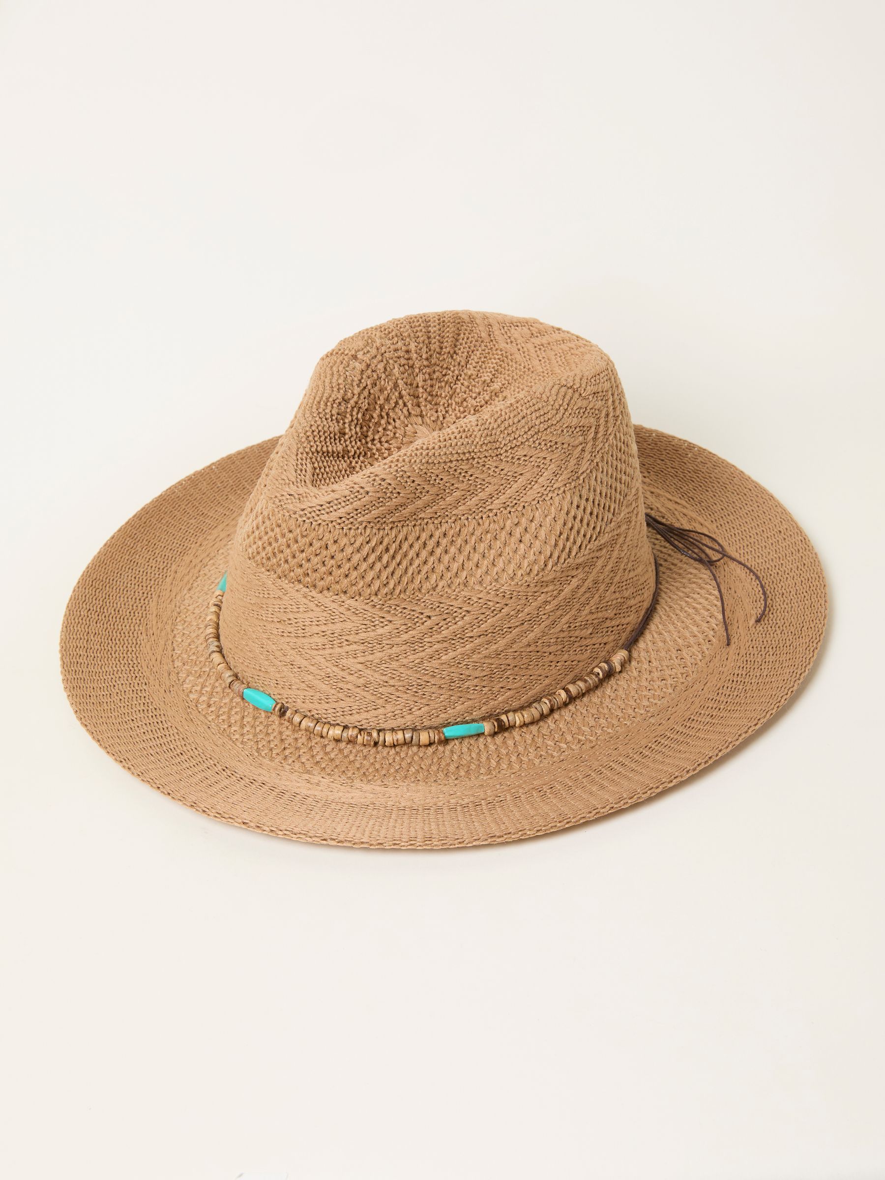 Natural Beaded Trim Fedora - Image 3 of 4