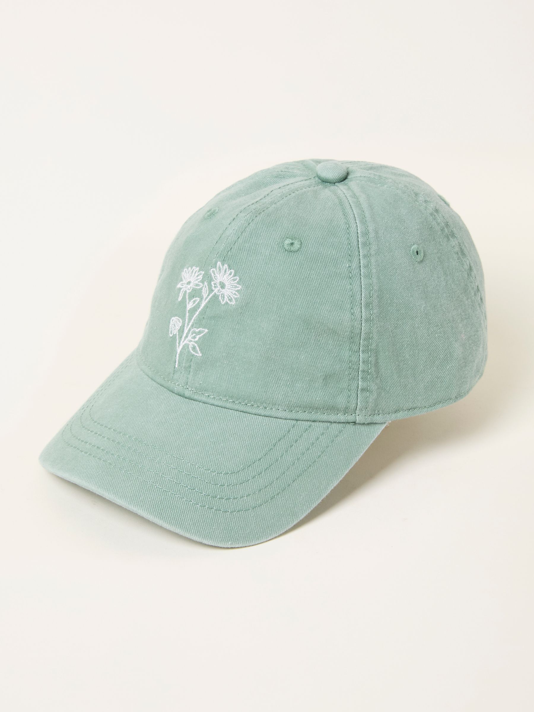 Green Embroidered Daisy Cap - Image 1 of 2