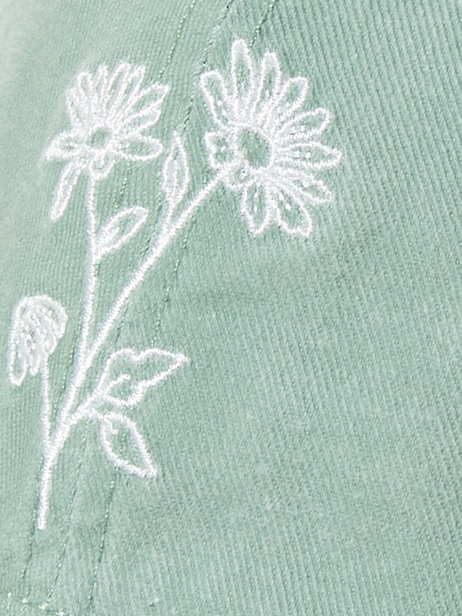Green Embroidered Daisy Cap - Image 3 of 3