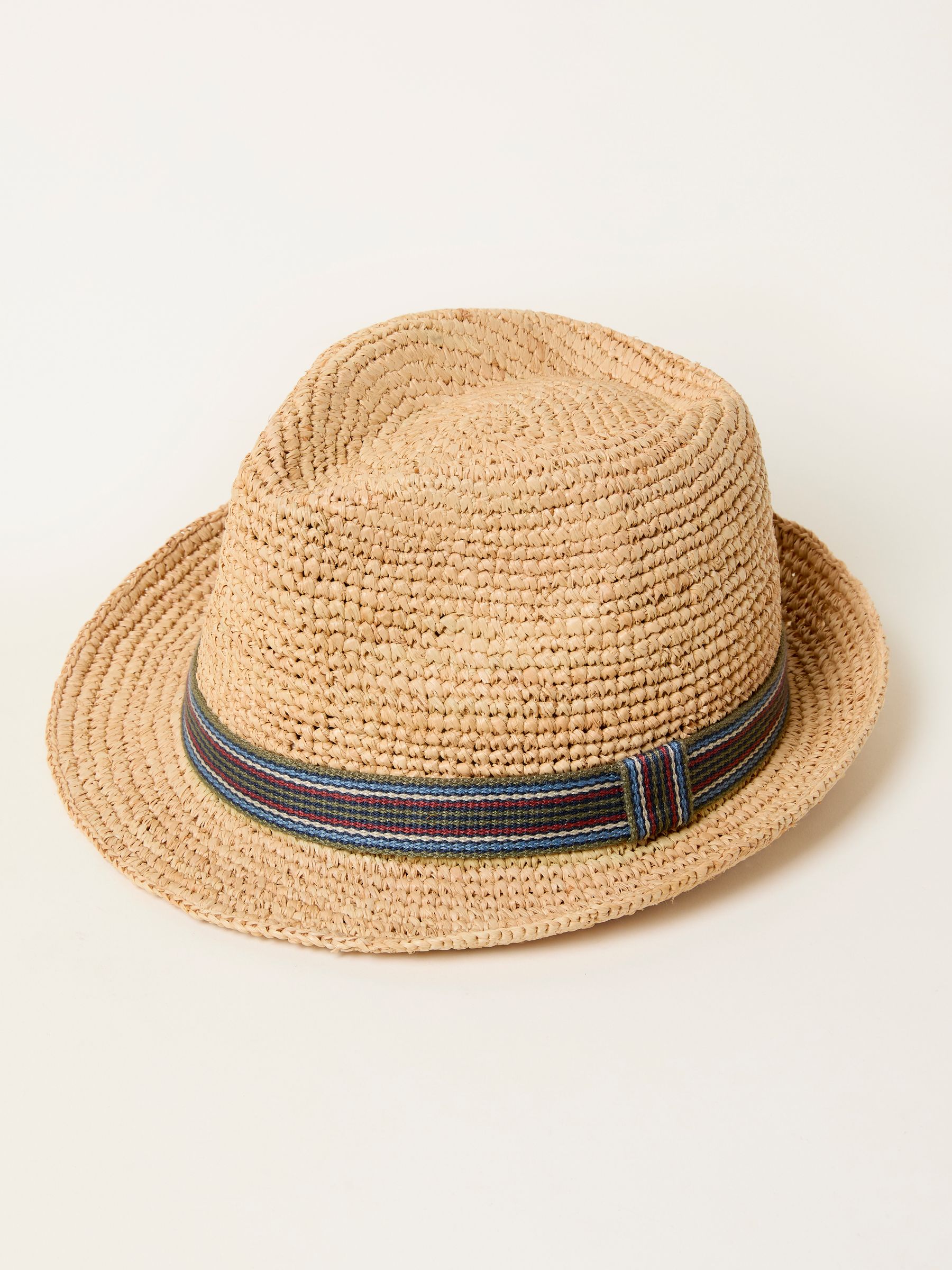 Natural Stripe Straw Trilby - Image 1 of 2