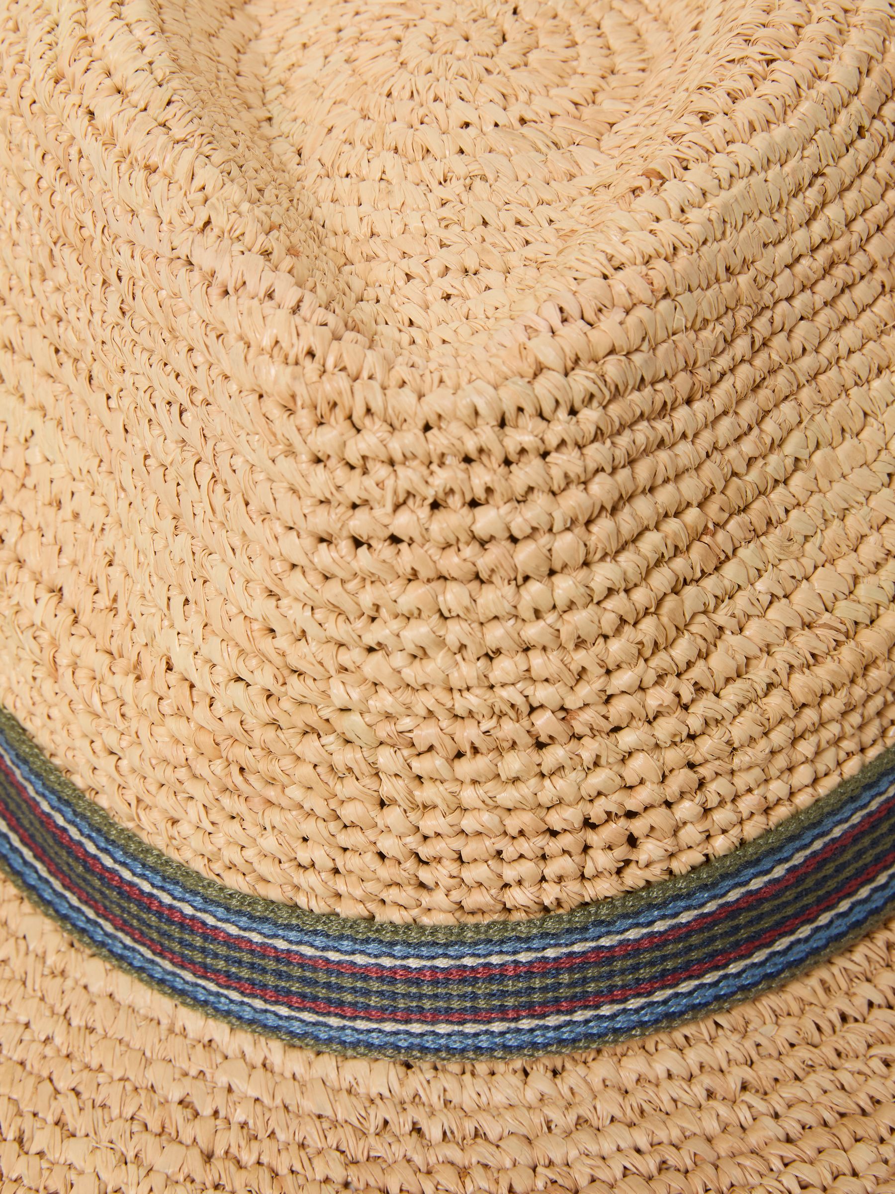 Natural Stripe Straw Trilby - Image 2 of 2