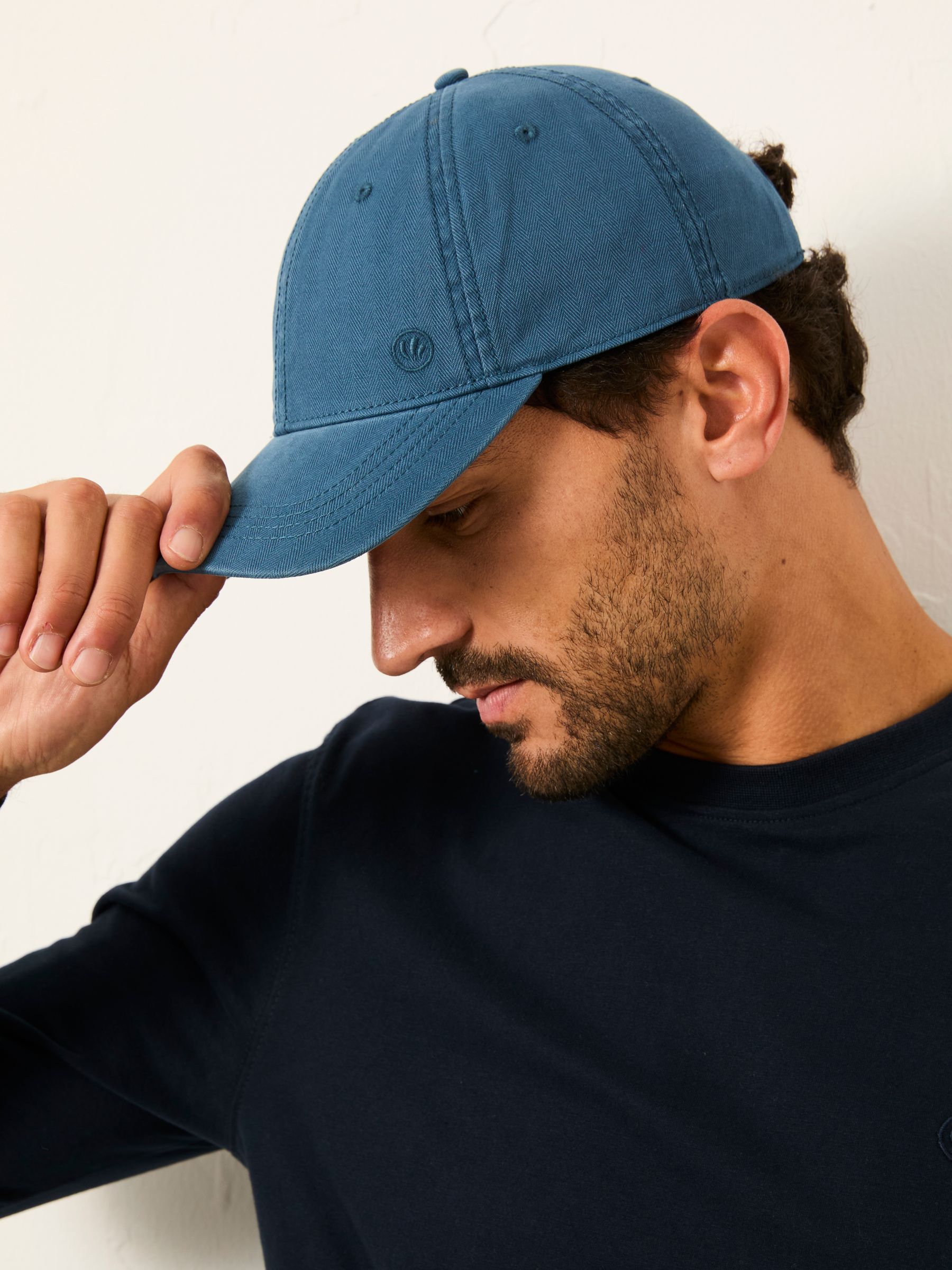 Blue Herringbone Baseball Cap - Image 3 of 4