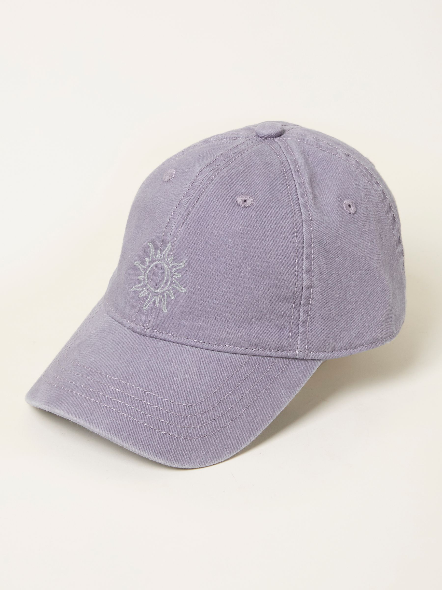 Purple Embroidered Sun Cap - Image 1 of 2