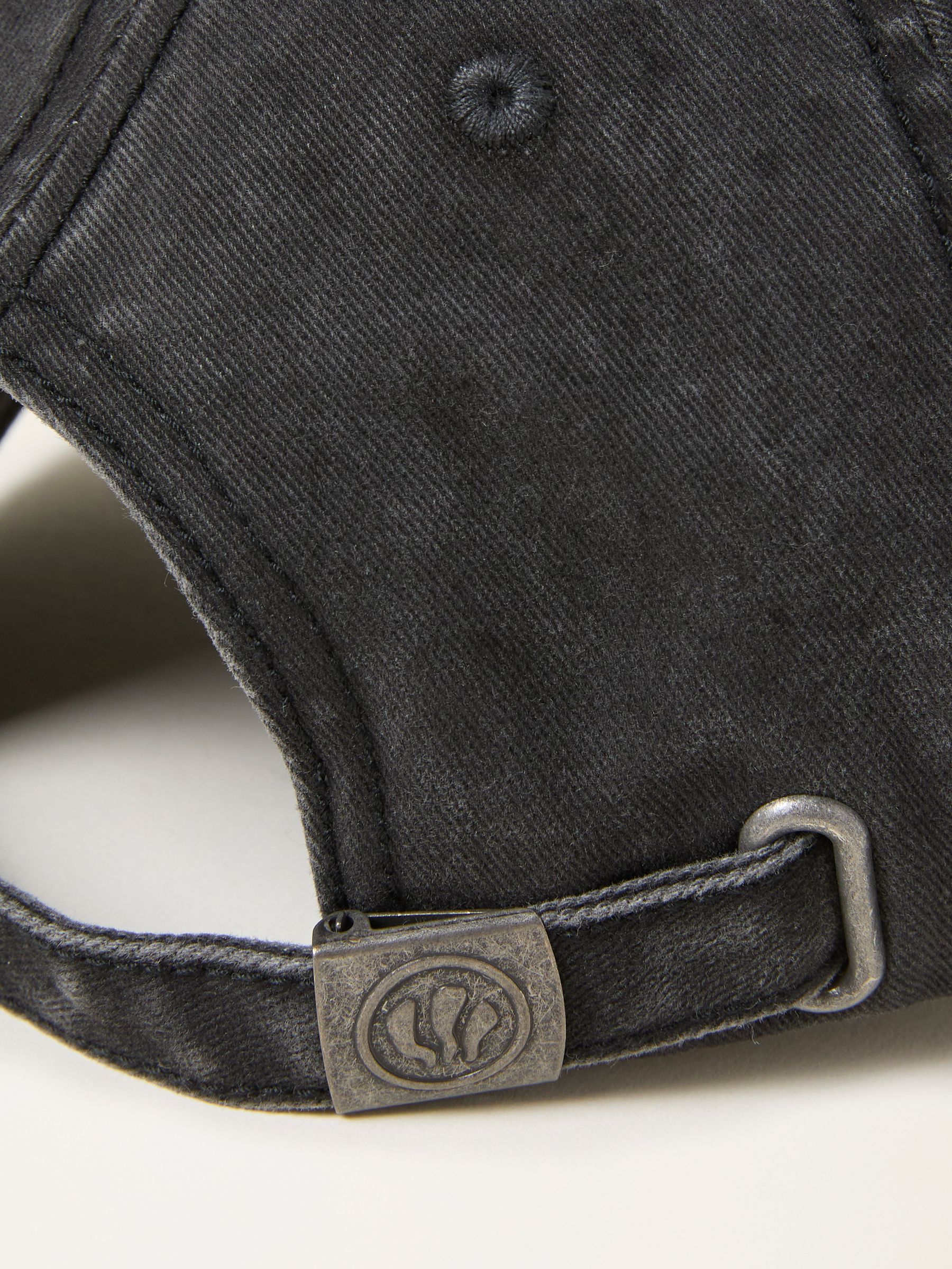 Washed Black Twill Baseball Cap - Image 2 of 2