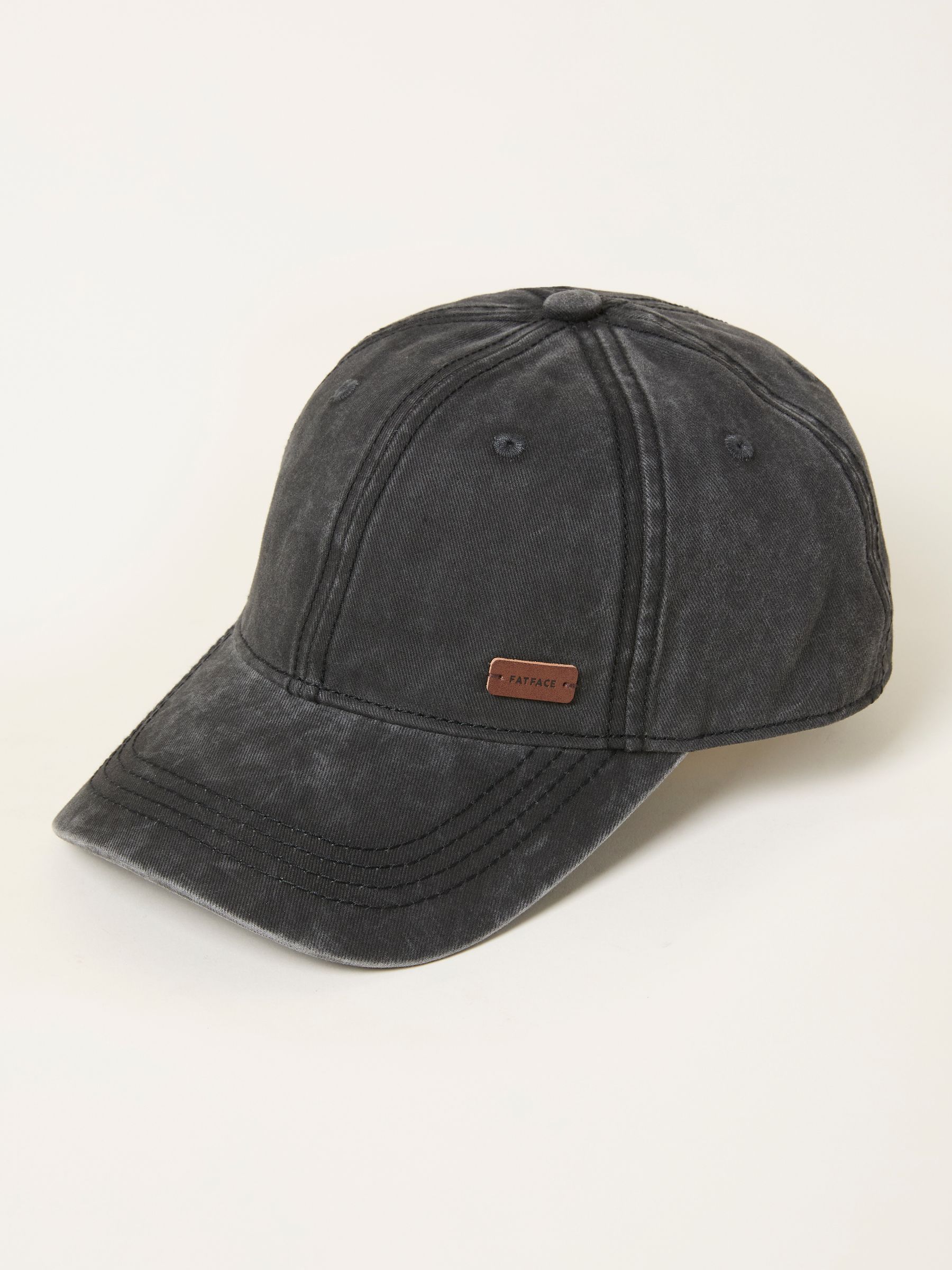Washed Black Twill Baseball Cap - Image 3 of 4