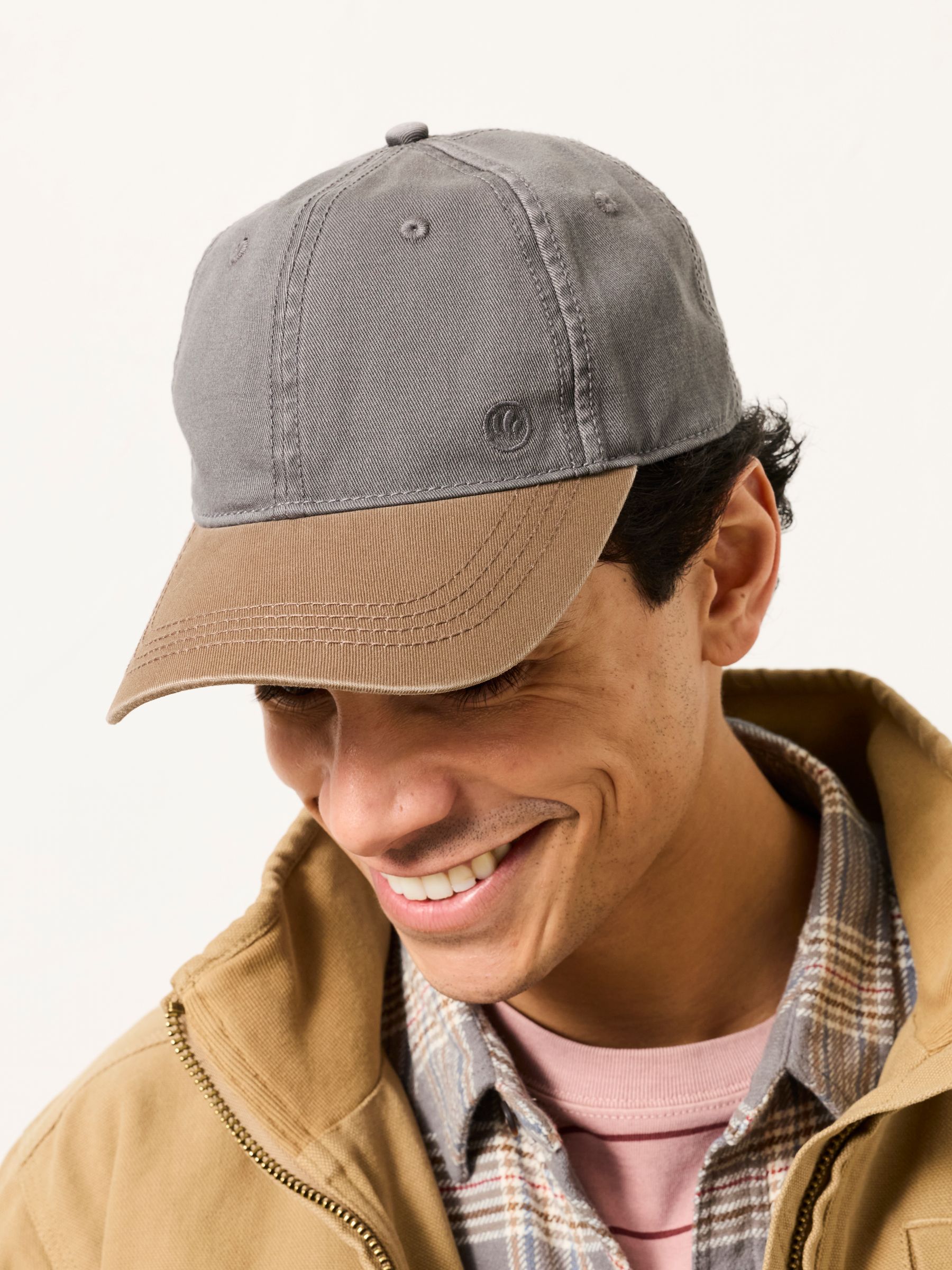 Grey Colour Block Baseball Cap - Image 1 of 3
