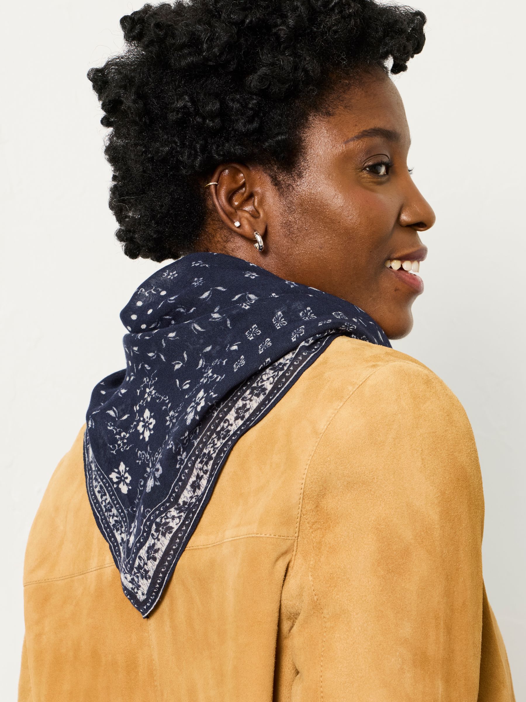 Navy Bandana Hair Scarf - Image 2 of 4