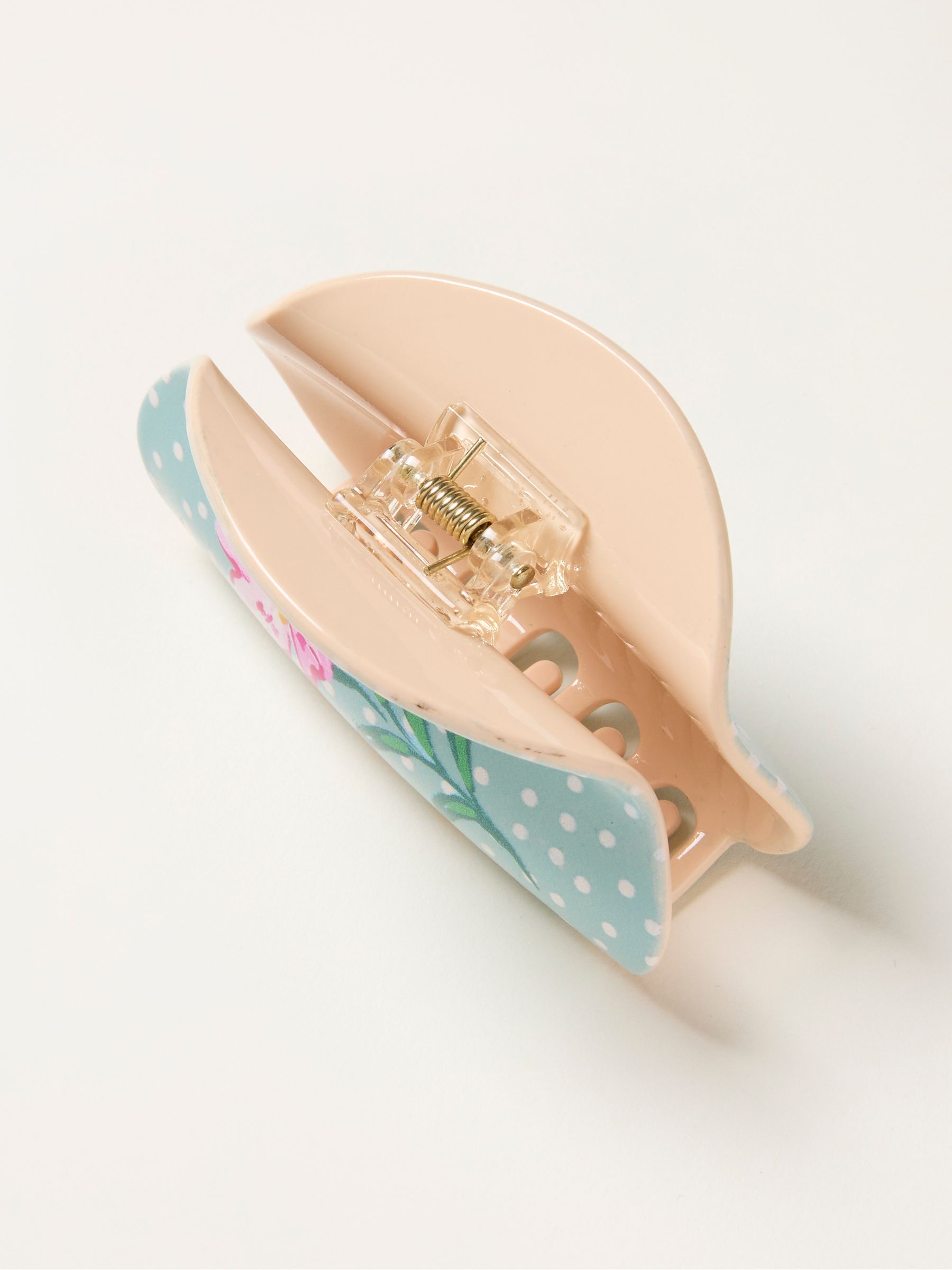 Blue Polka Dot Flower Claw Clip - Image 2 of 2