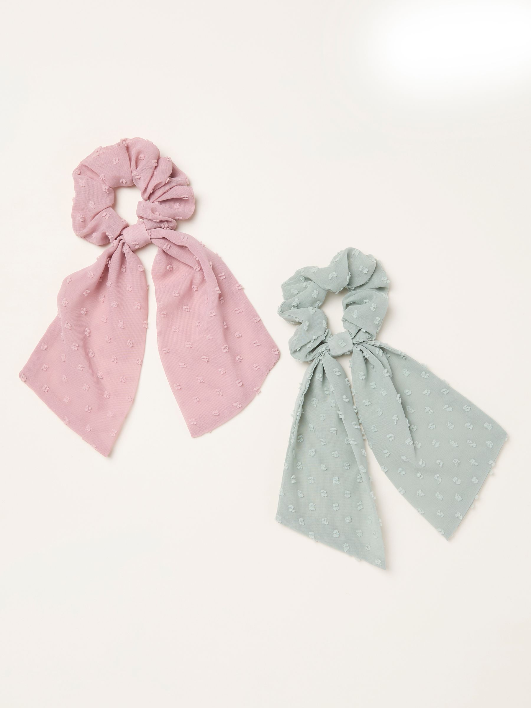Multi 2 Pack Dobby Tie Scrunchies - Image 1 of 2