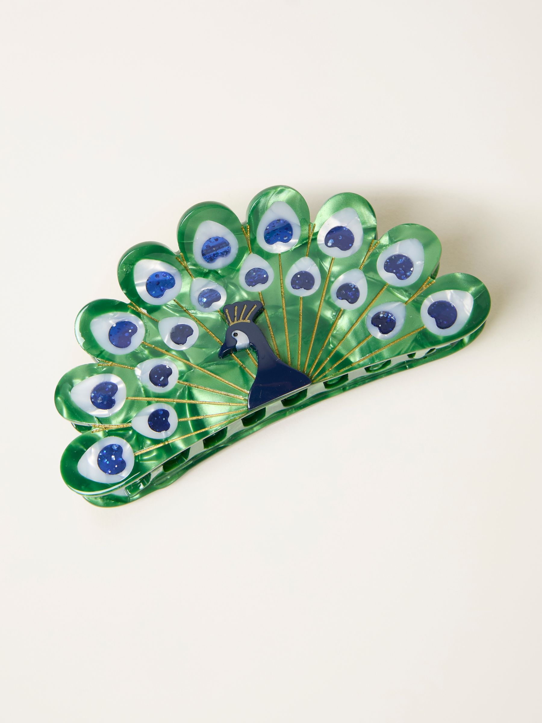 Navy Blue Peacock Claw Clip - Image 1 of 2