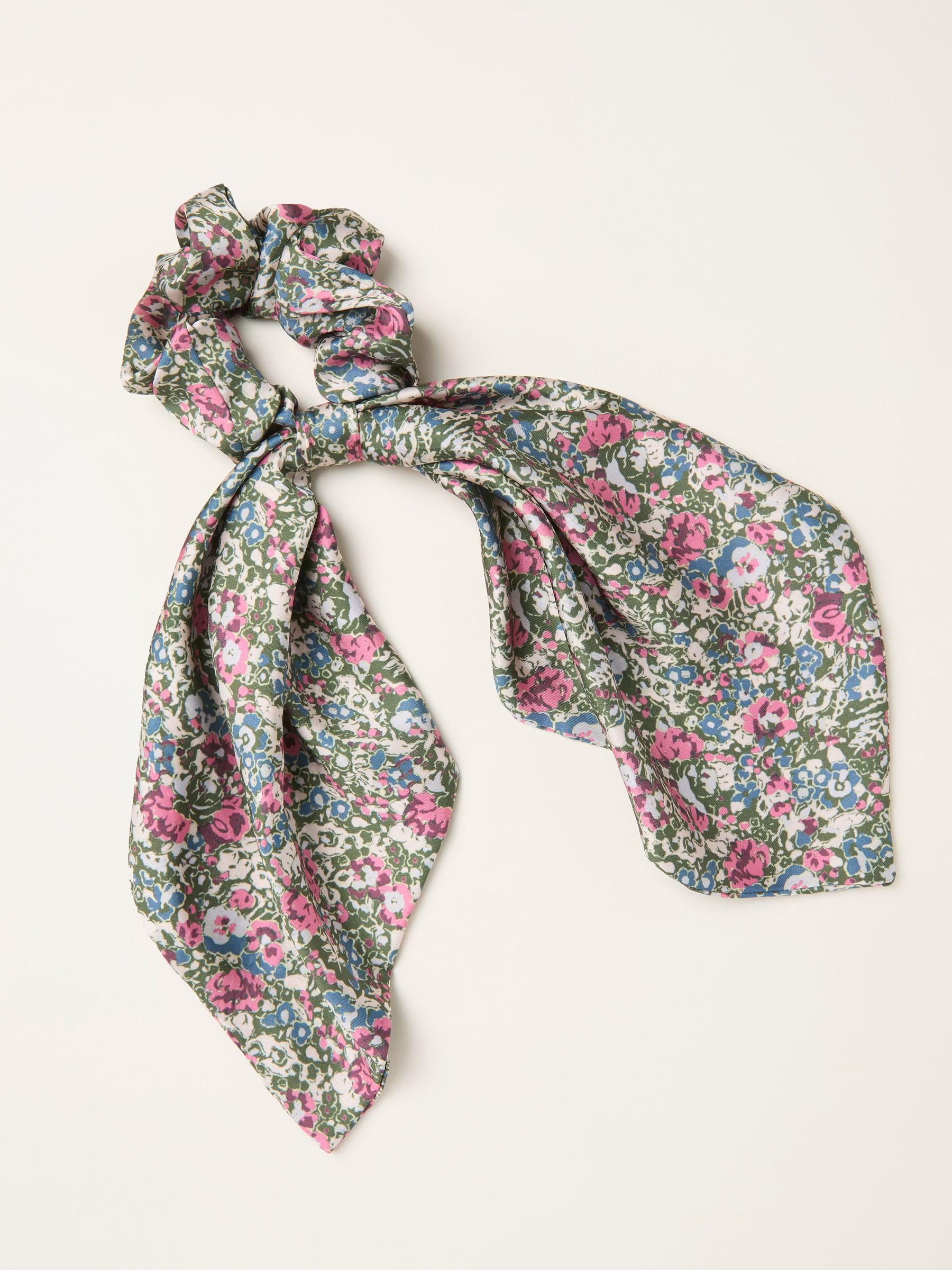 Green Ditsy Tie Scrunchie - Image 1 of 2 Green Ditsy Tie Scrunchie - Image 1 of 2