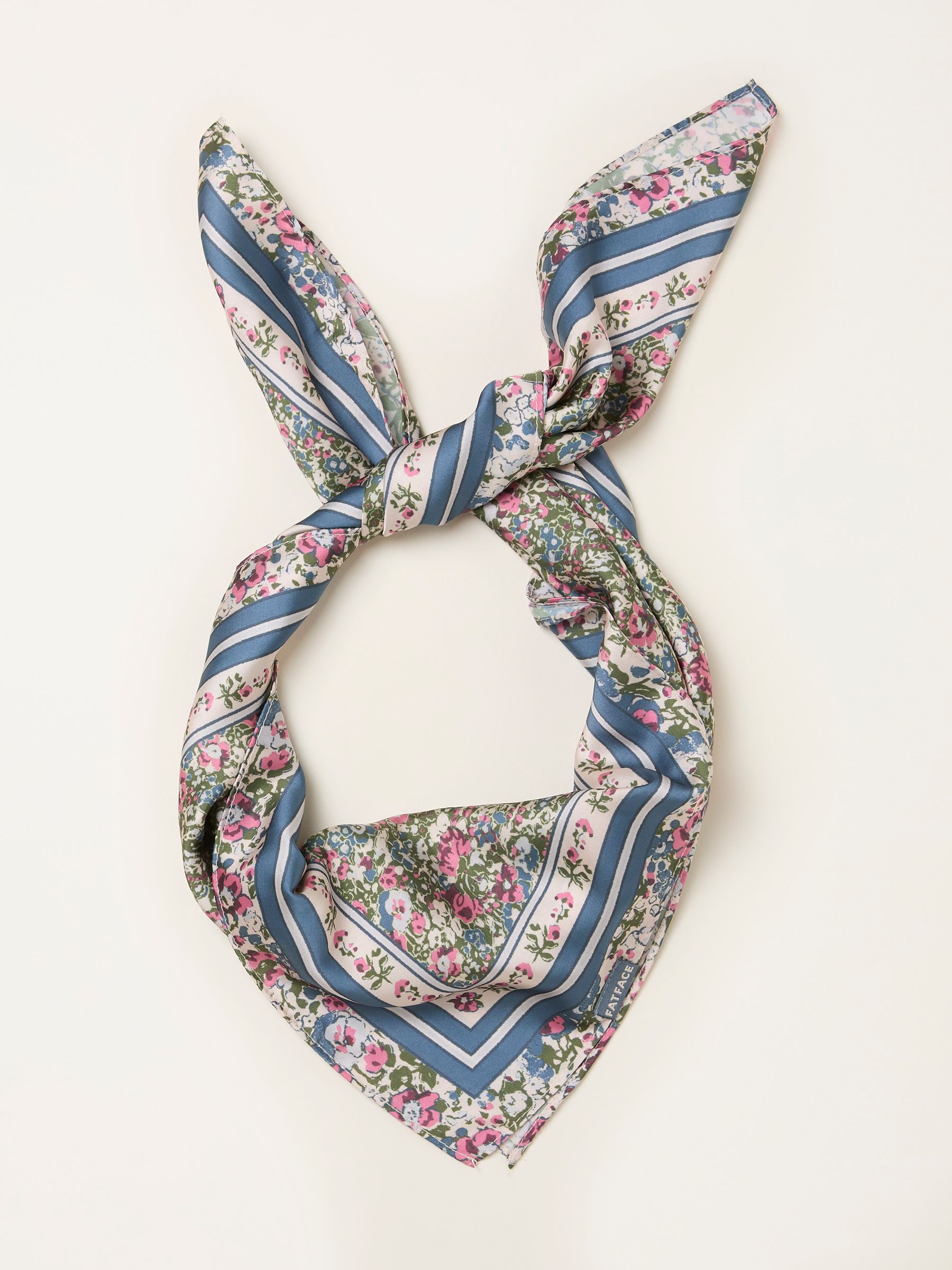 Green Satin Ditsy Floral Hair Scarf - Image 2 of 2