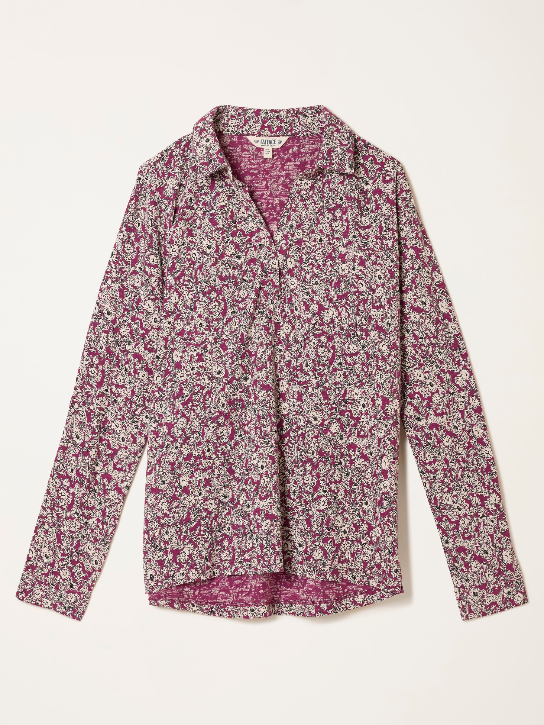 Paige Plum Purple 2 Tone Floral Jersey Shirt - Image 5 of 5