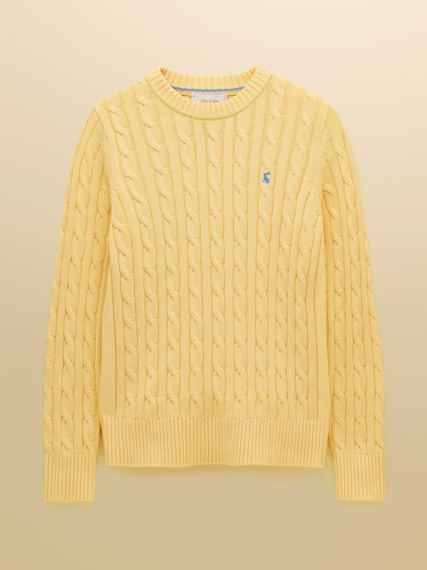 Classic Yellow Cotton Cable Knit Jumper - Image 8 of 8