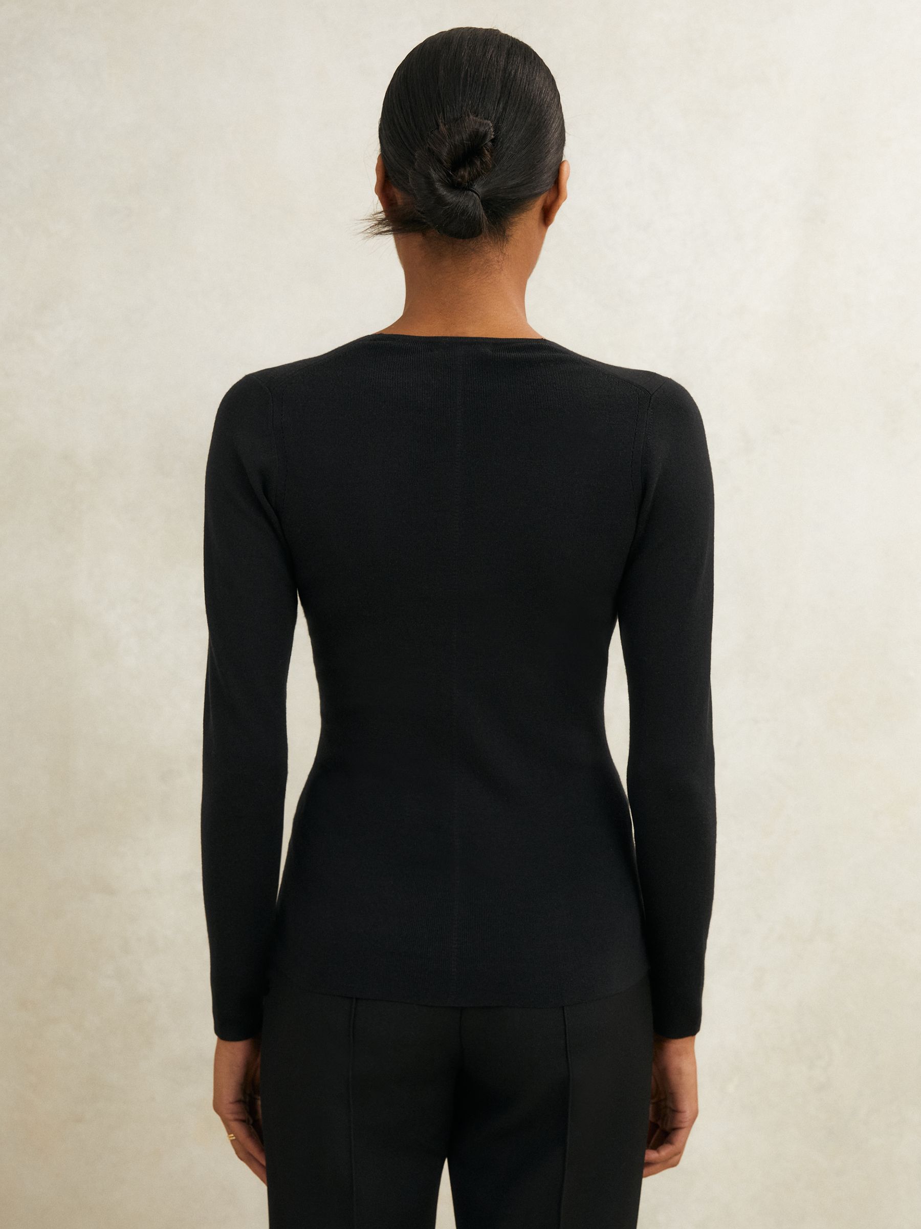 Atelier Knitted Silk-Blend Top in Black - image 4