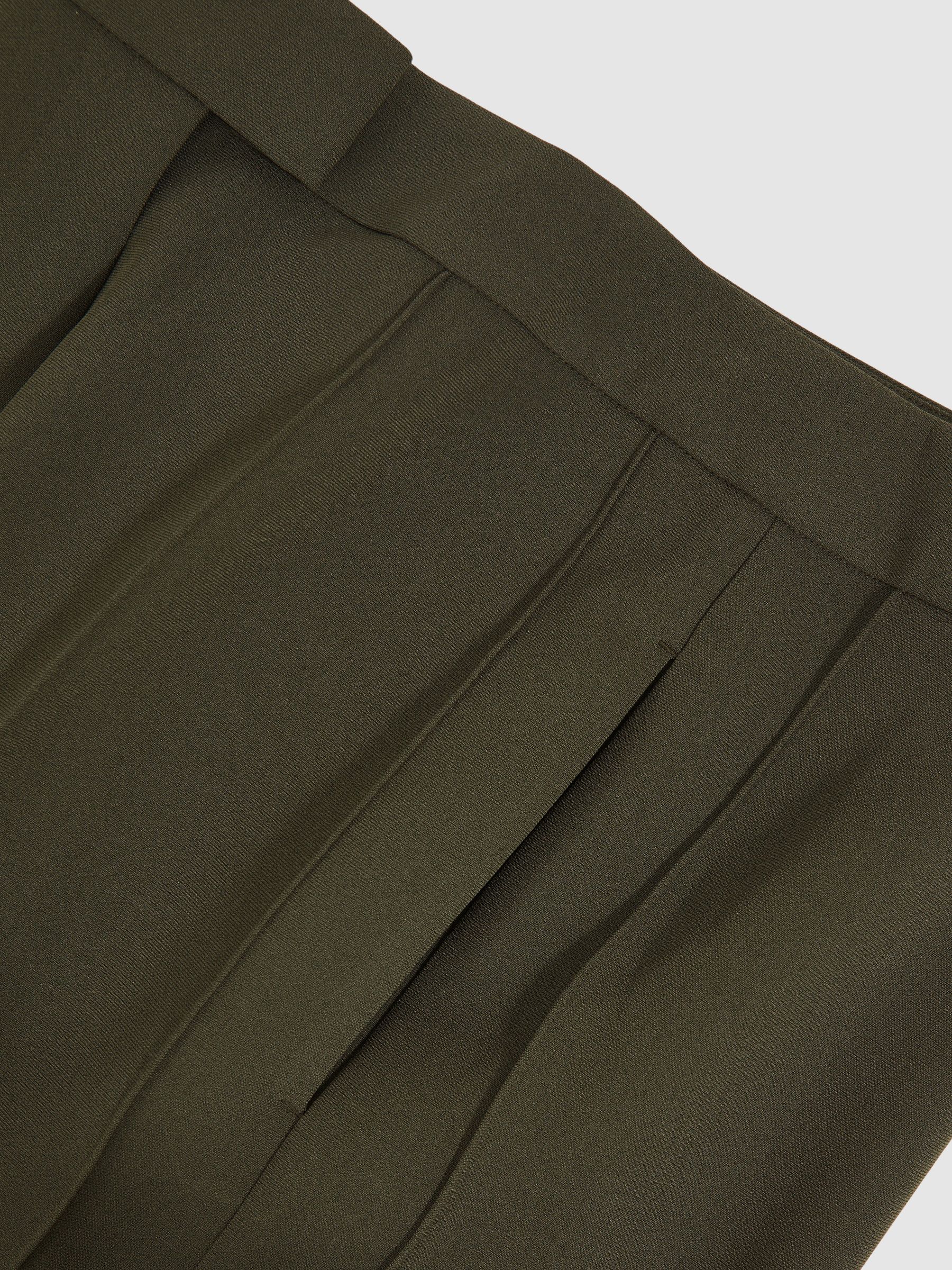 Atelier Crepe Wide-Leg Trousers in Khaki - Image 8 of 8