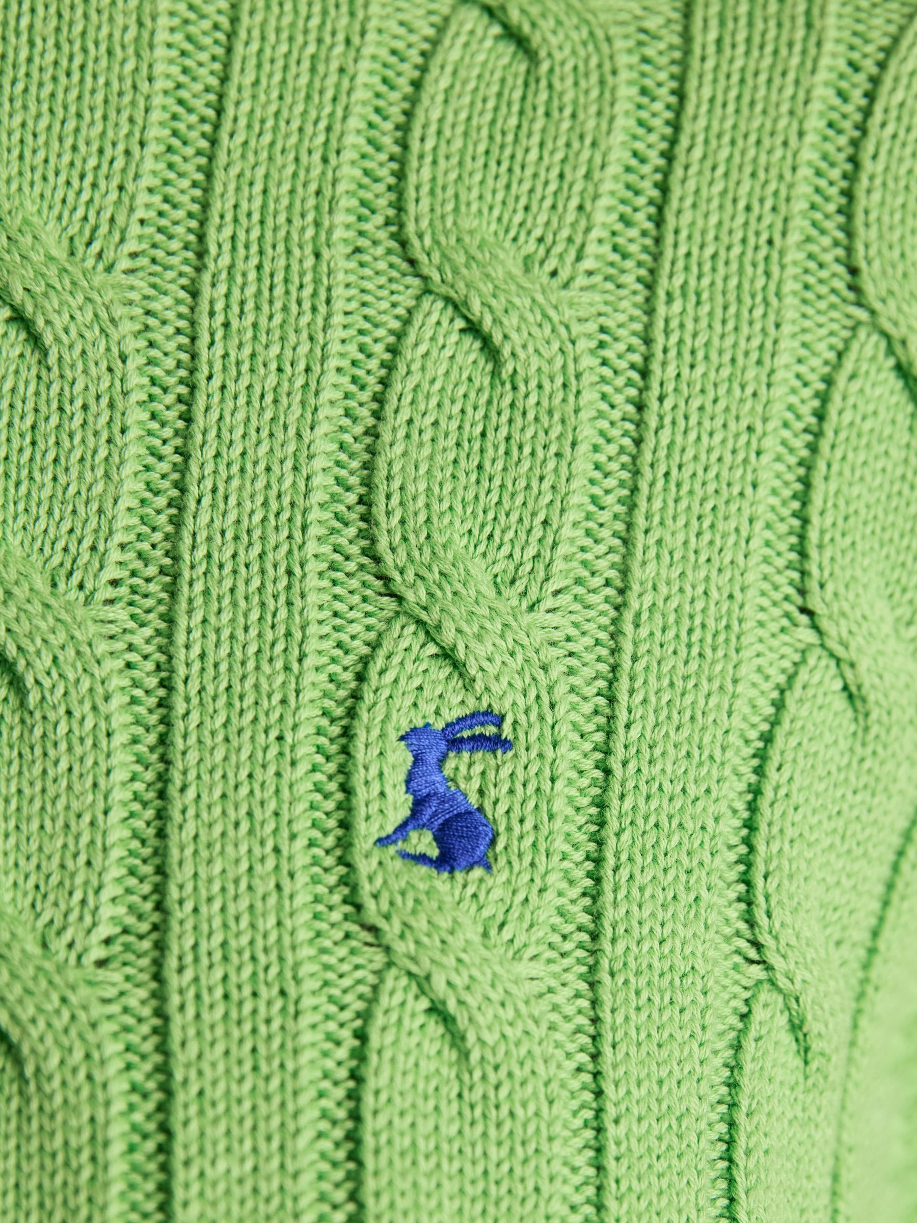 Classic Green Cotton Cable Knit Jumper - Image 5 of 8