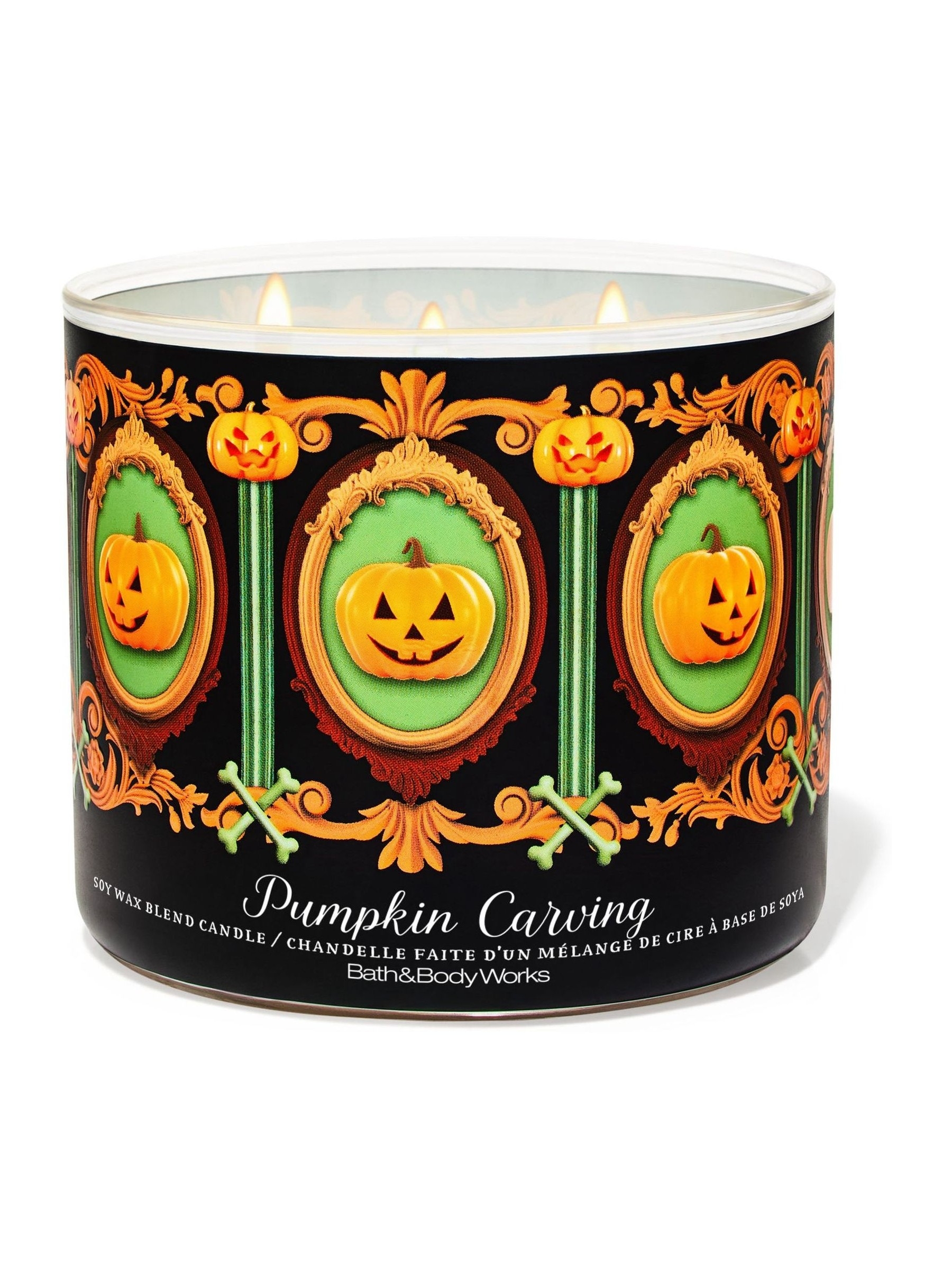 Pumpkin Carving 3 Wick Candle 411g - Image 1 of 1