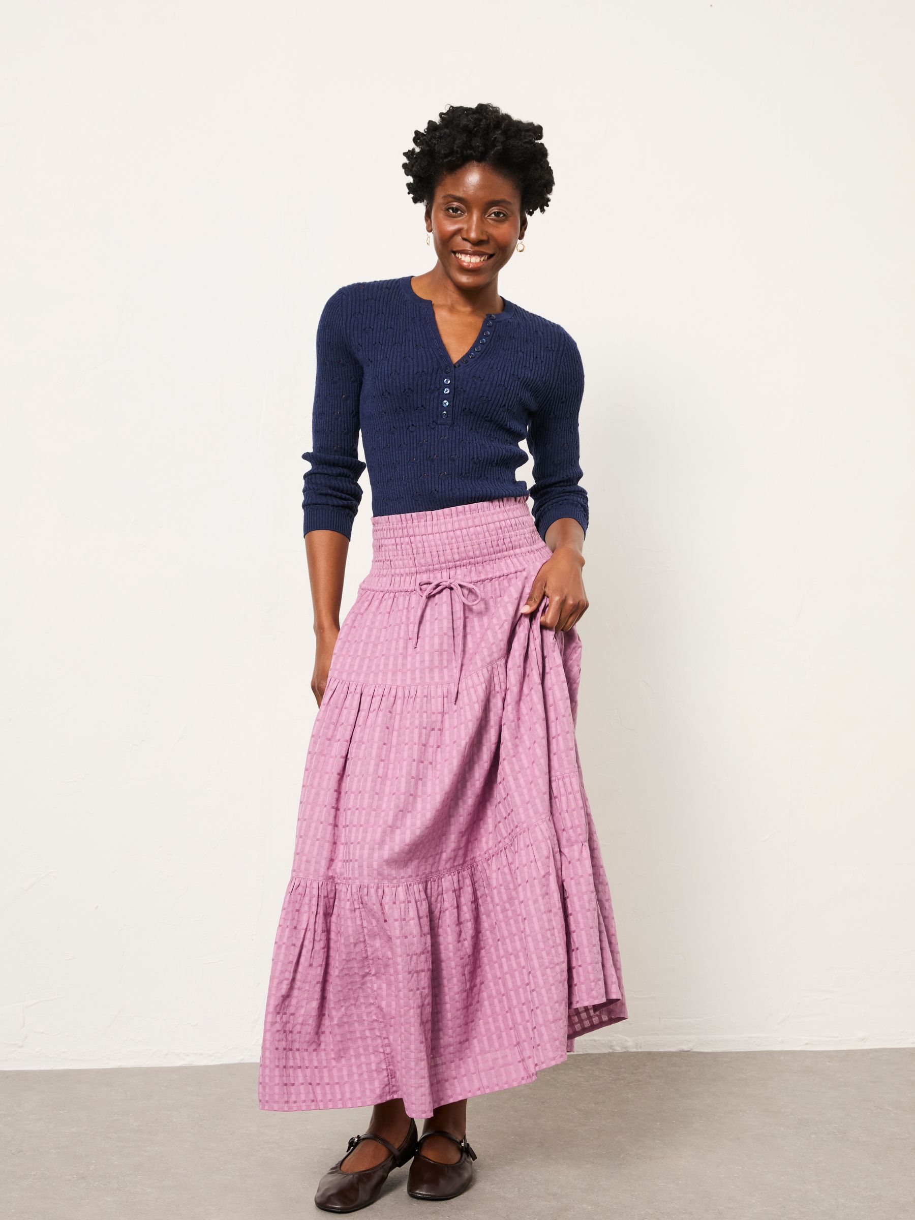 Billy Lilac Purple Midi Skirt - Image 1 of 5