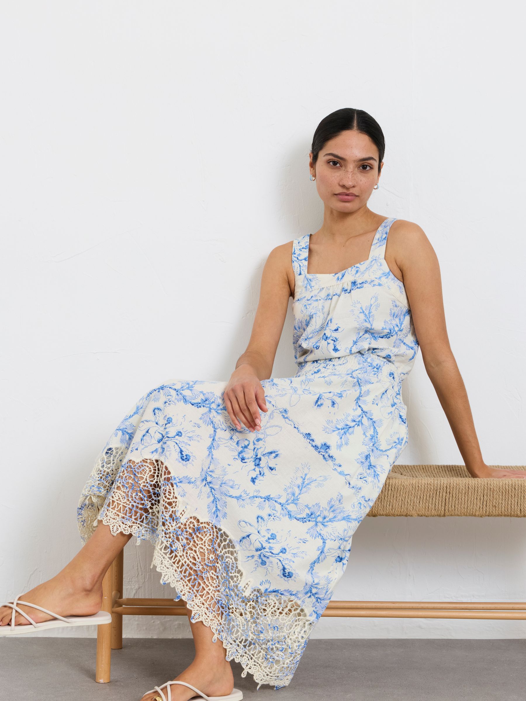 June Ivory Vintage Bloom Midi Skirt - Image 4 of 7