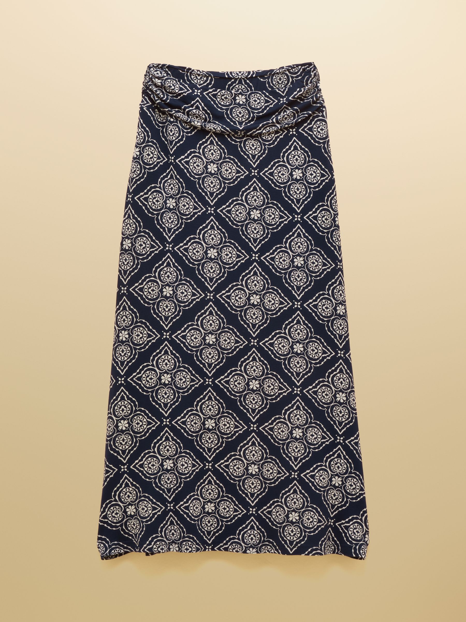 mame＊Embroidery Jersey Skir Nia Navy Geo Jersey Midi Skirt | Joules