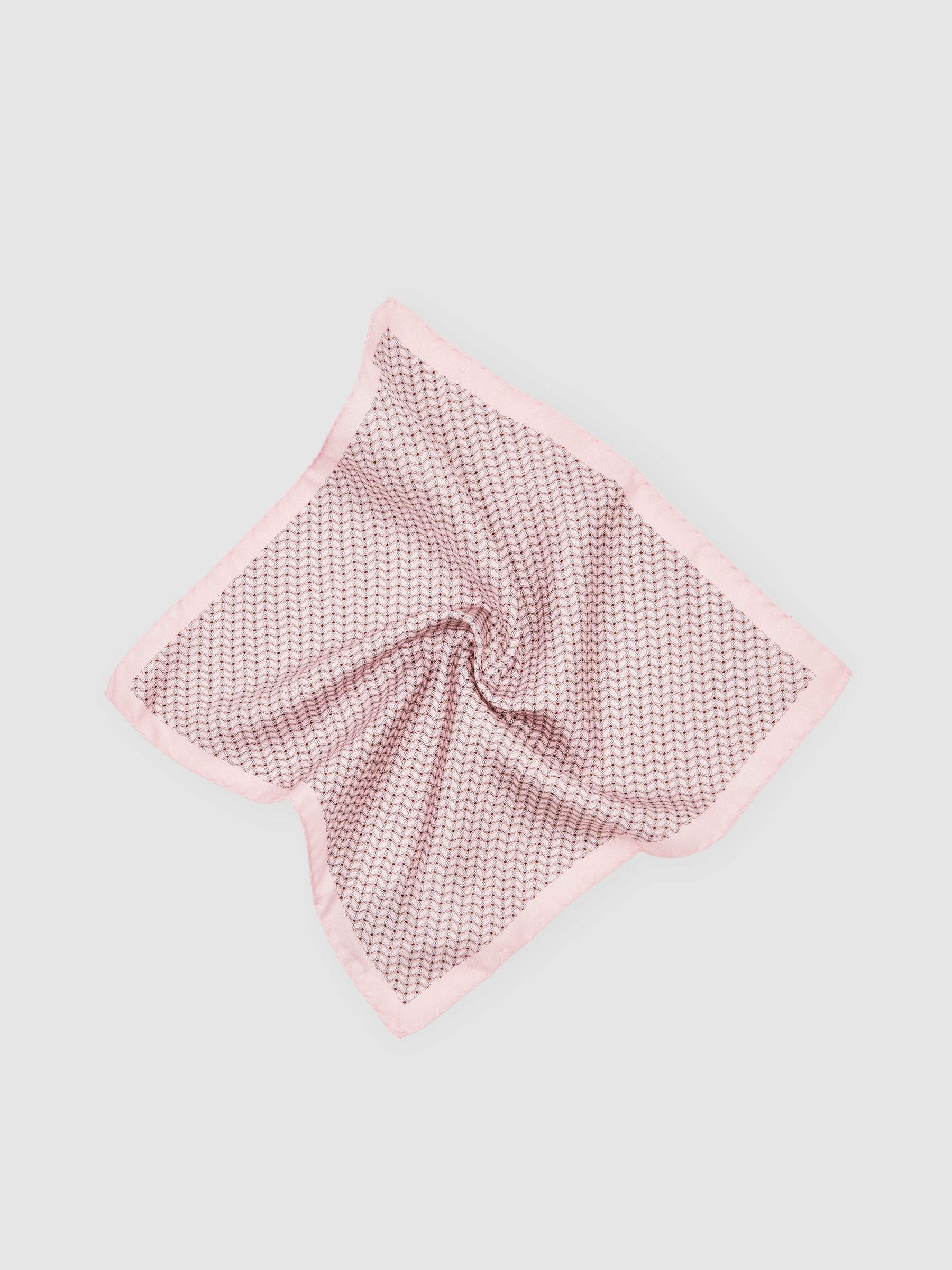 Geo Chain Detail Pocket Square in Soft Pink - Image 3 of 4