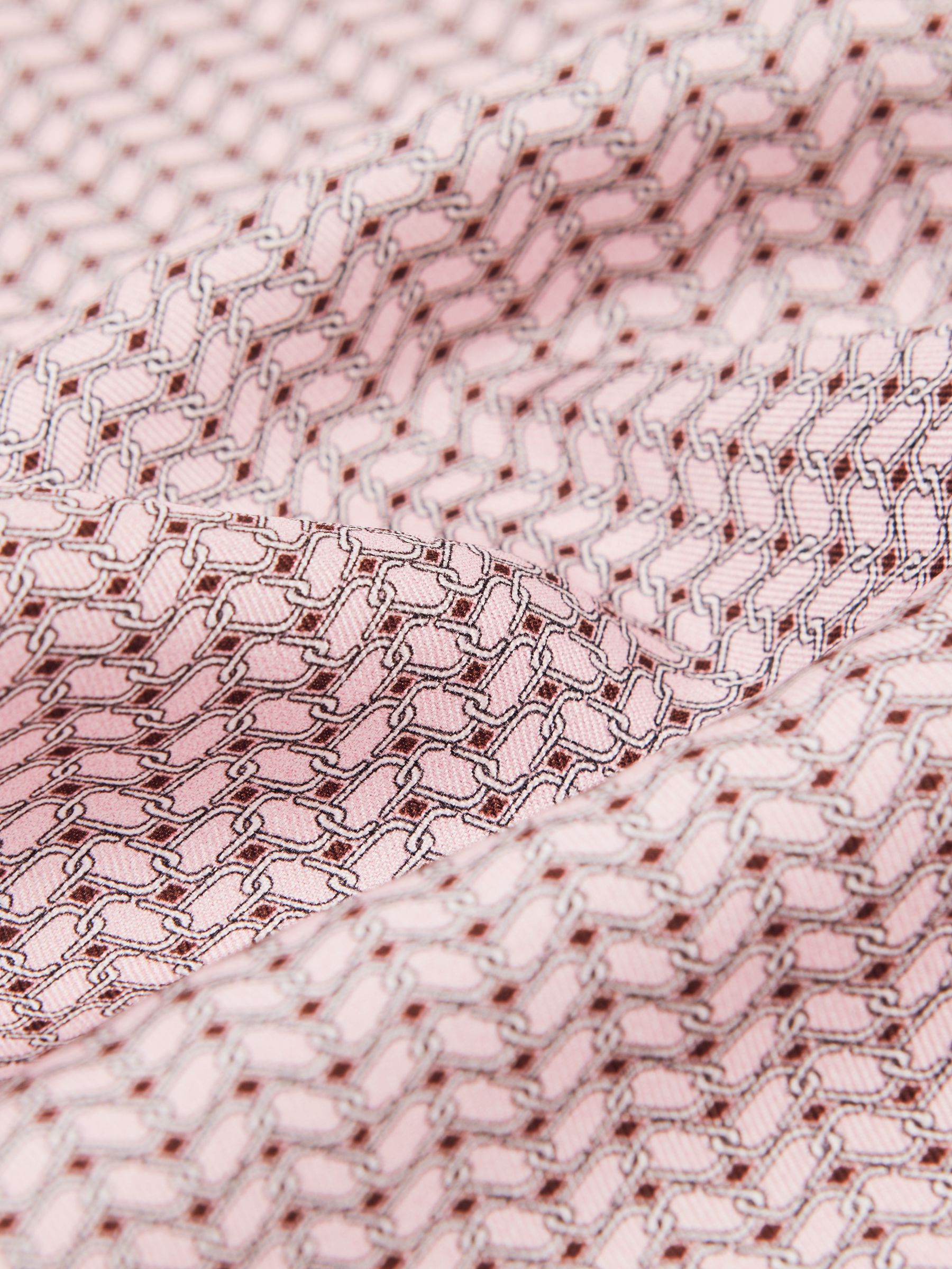 Geo Chain Detail Pocket Square in Soft Pink - Image 4 of 4