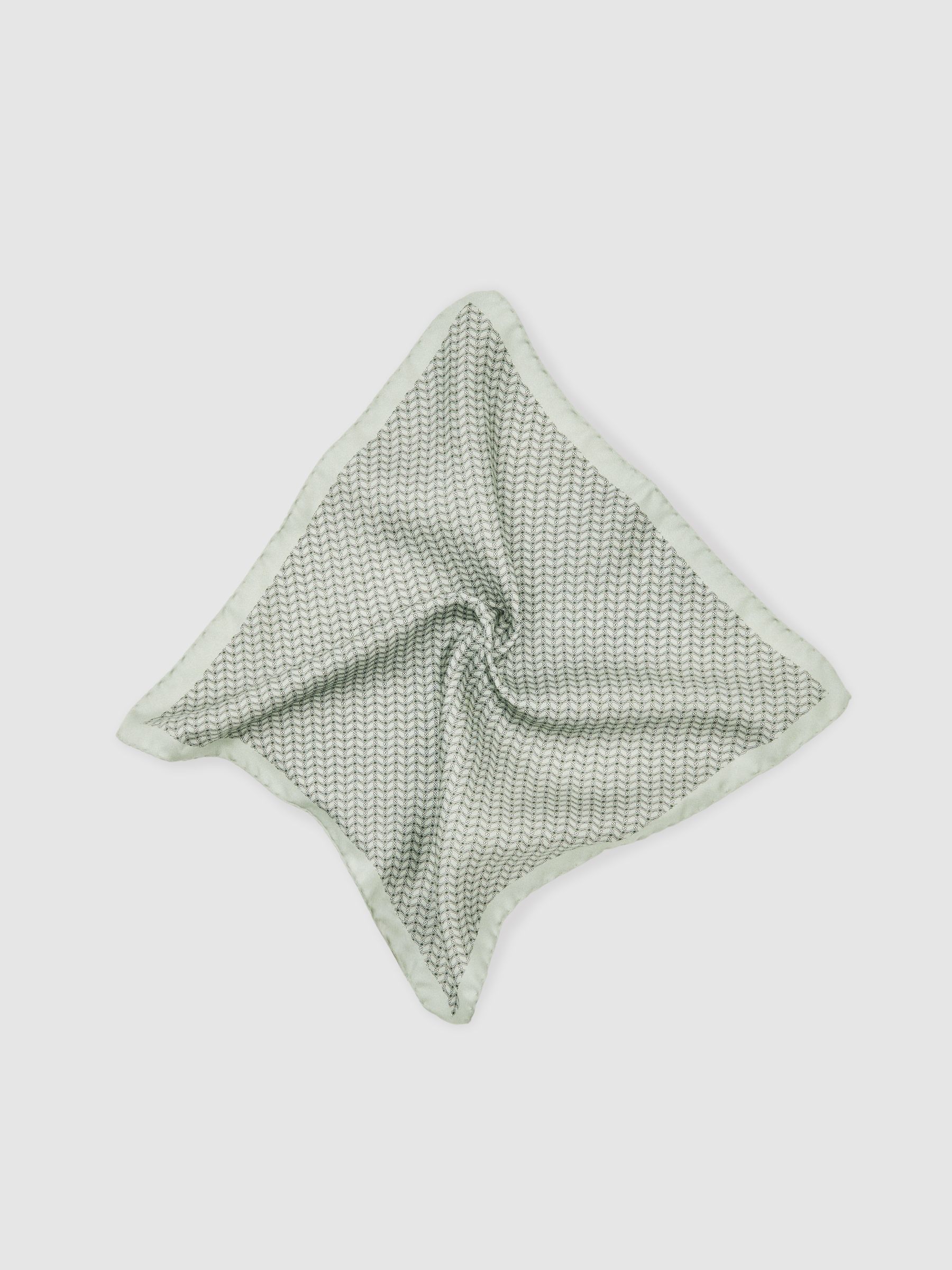 Geo Chain Detail Pocket Square in Sage - Image 4 of 5