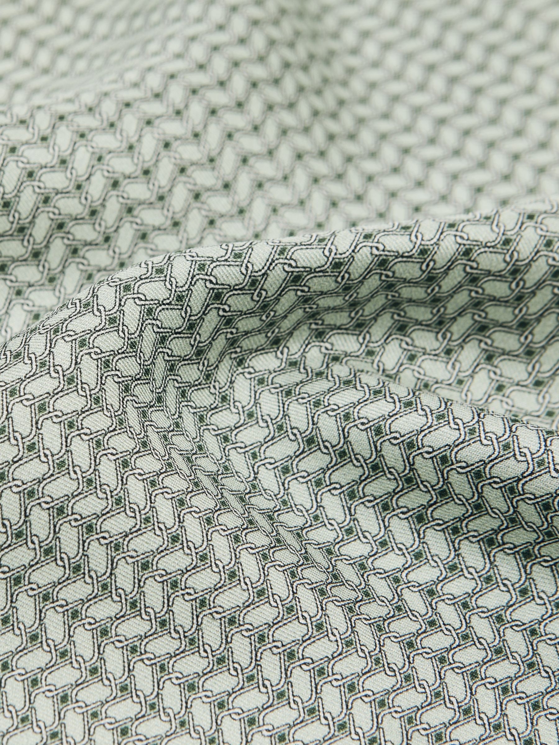 Geo Chain Detail Pocket Square in Sage - Image 5 of 5