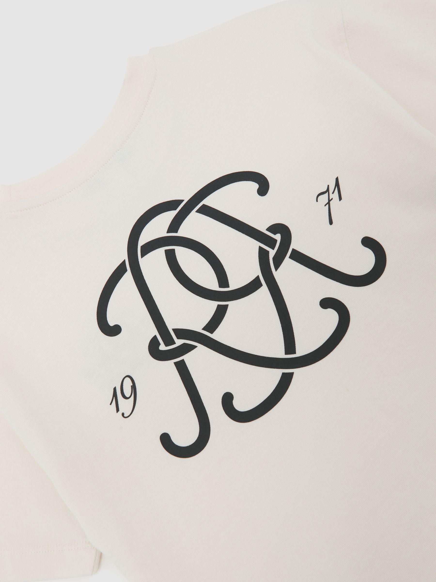 3-9 Jahre Monogram Baumwoll-T-Shirt mit Rundhals in Off White - Bild 6 von 6