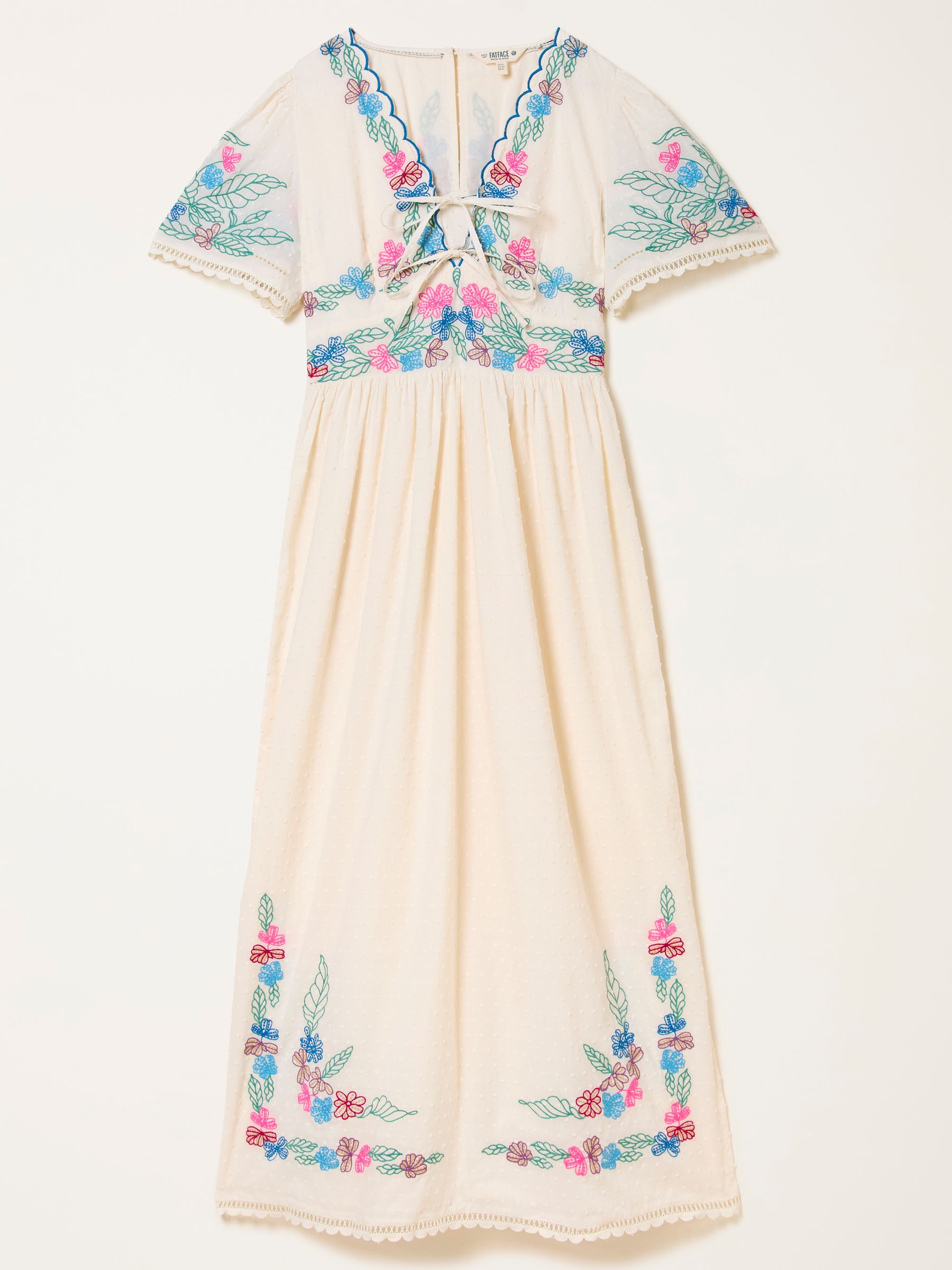 Lea Ivory Regular Embroidered Midi Dress - Image 8 of 8 Lea Ivory Regular Embroidered Midi Dress - Image 8 of 8