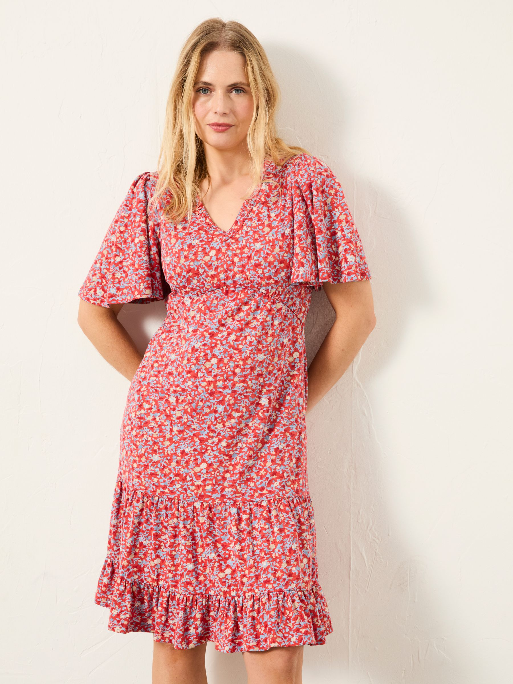 Grace Red Surf Ditsy Regular Jersey Dress - Image 1 of 5