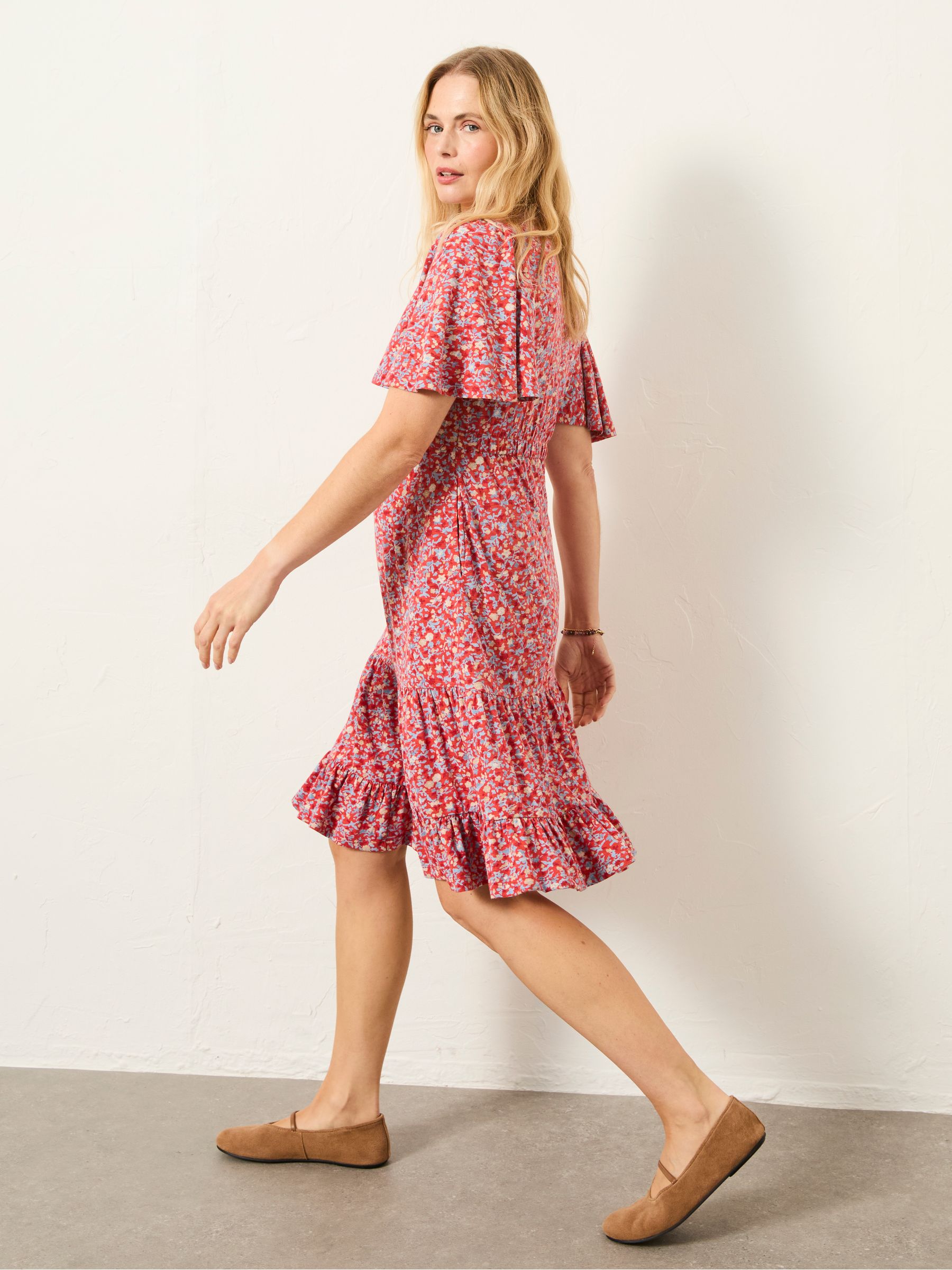 Fat Face - Red Surf Ditsy - Grace Red Surf Ditsy Regular Jersey Dress