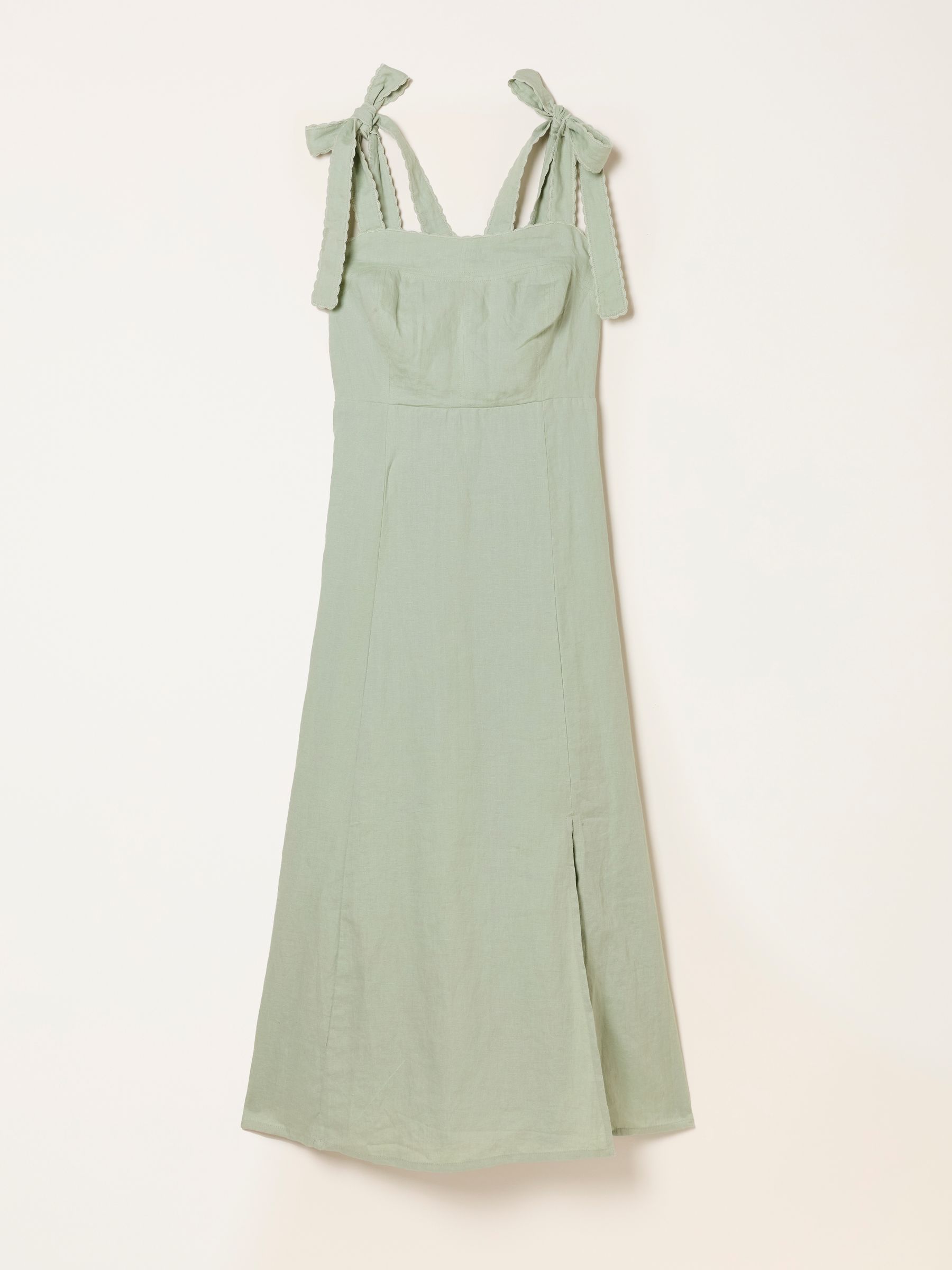 Delphine Green Regular Linen Midi Dress - Image 6 of 6