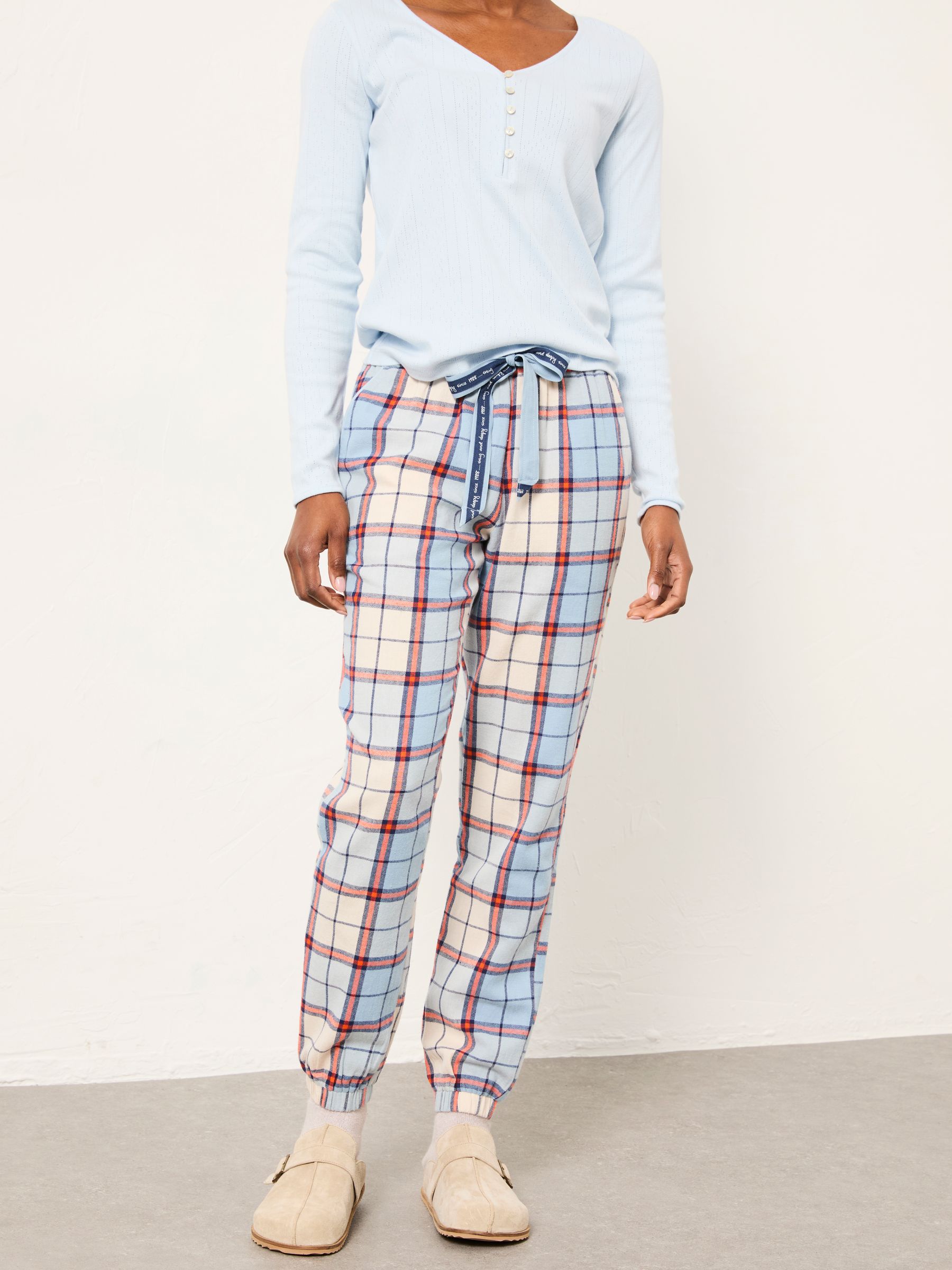 Cora Blue Check Pyjama Bottom - Image 1 of 6