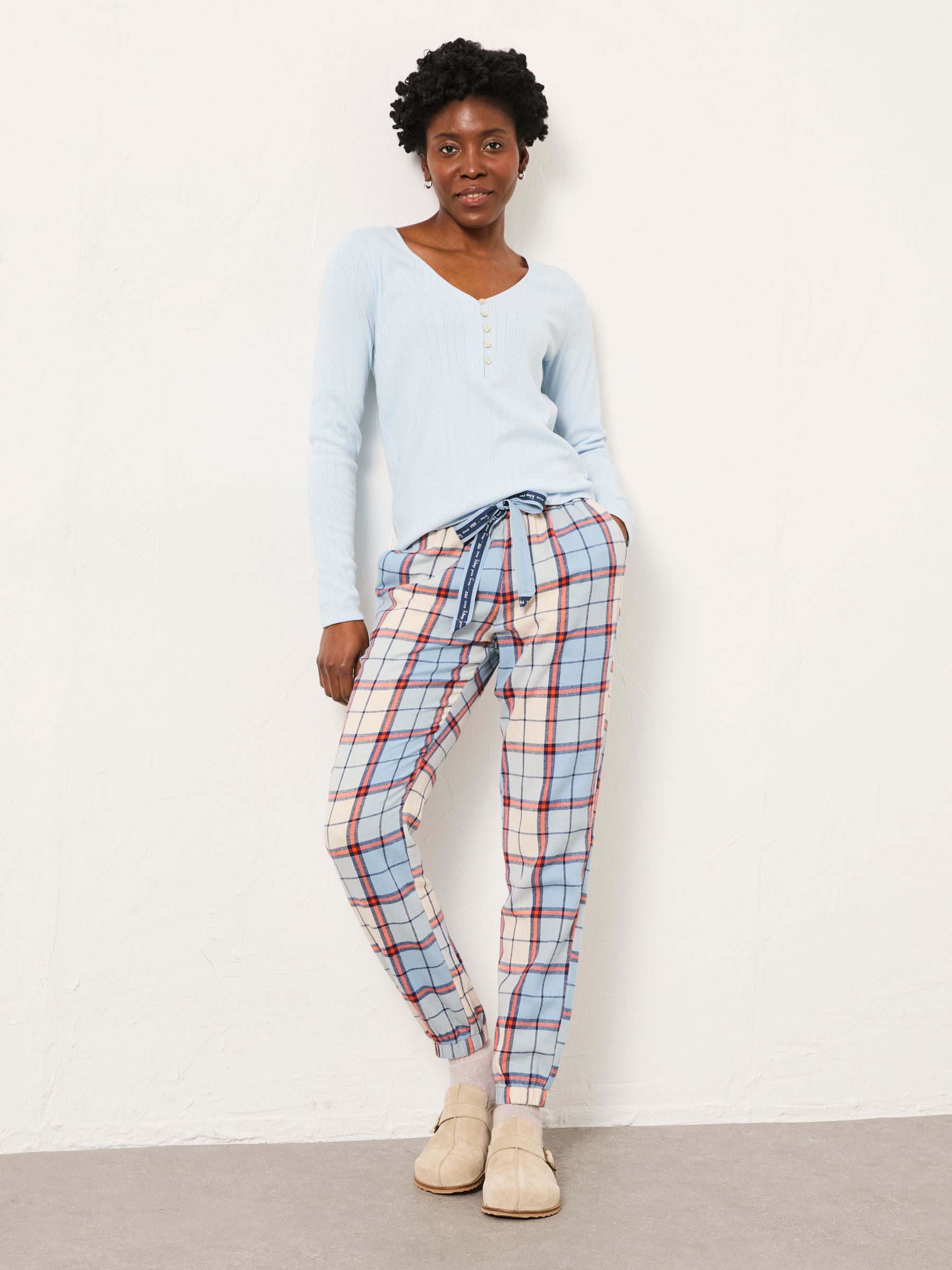 Cora Blue Check Pyjama Bottom - Image 3 of 6