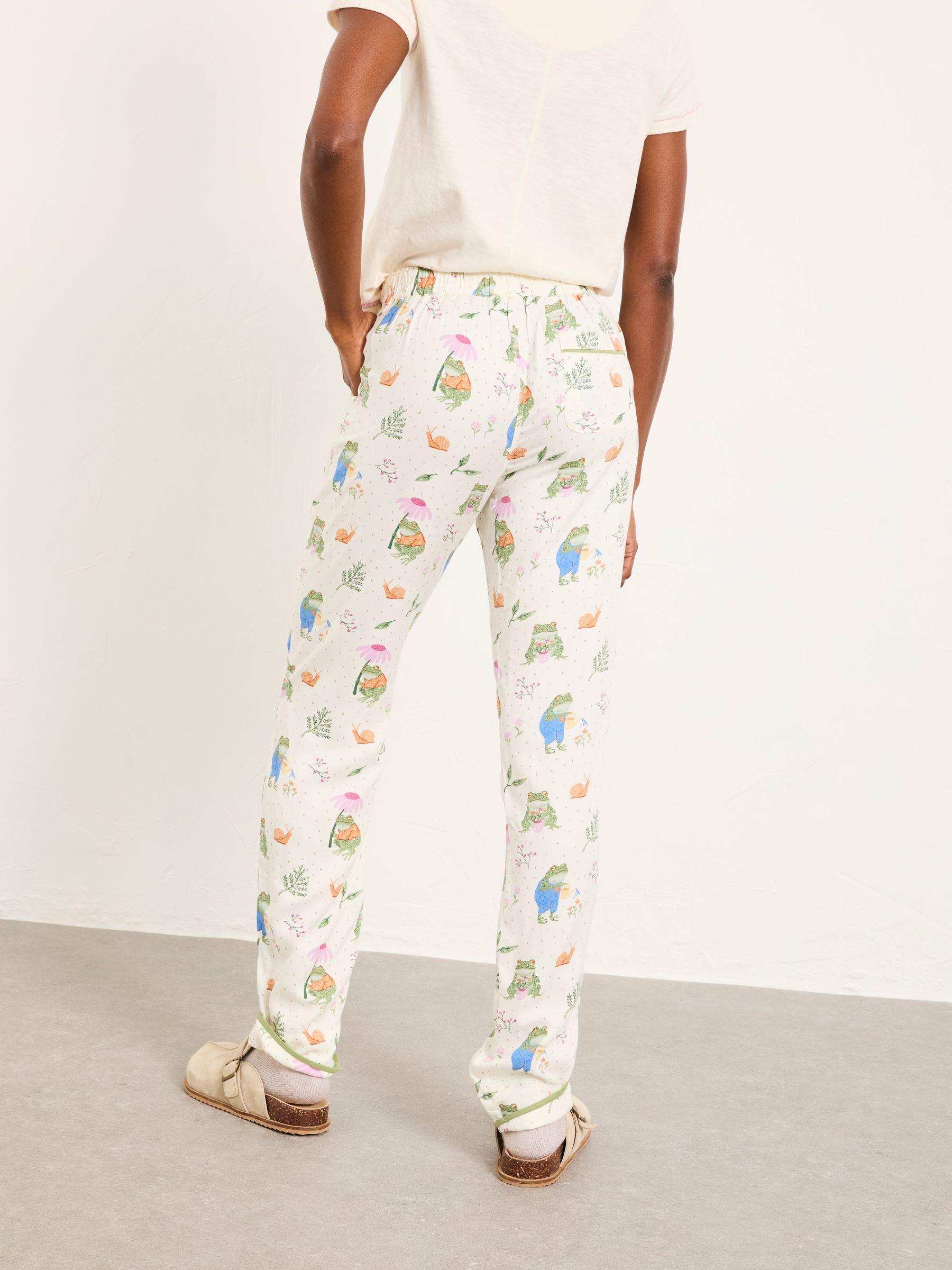 Eva Ivory Frog Print Pyjama Bottom - Image 2 of 6