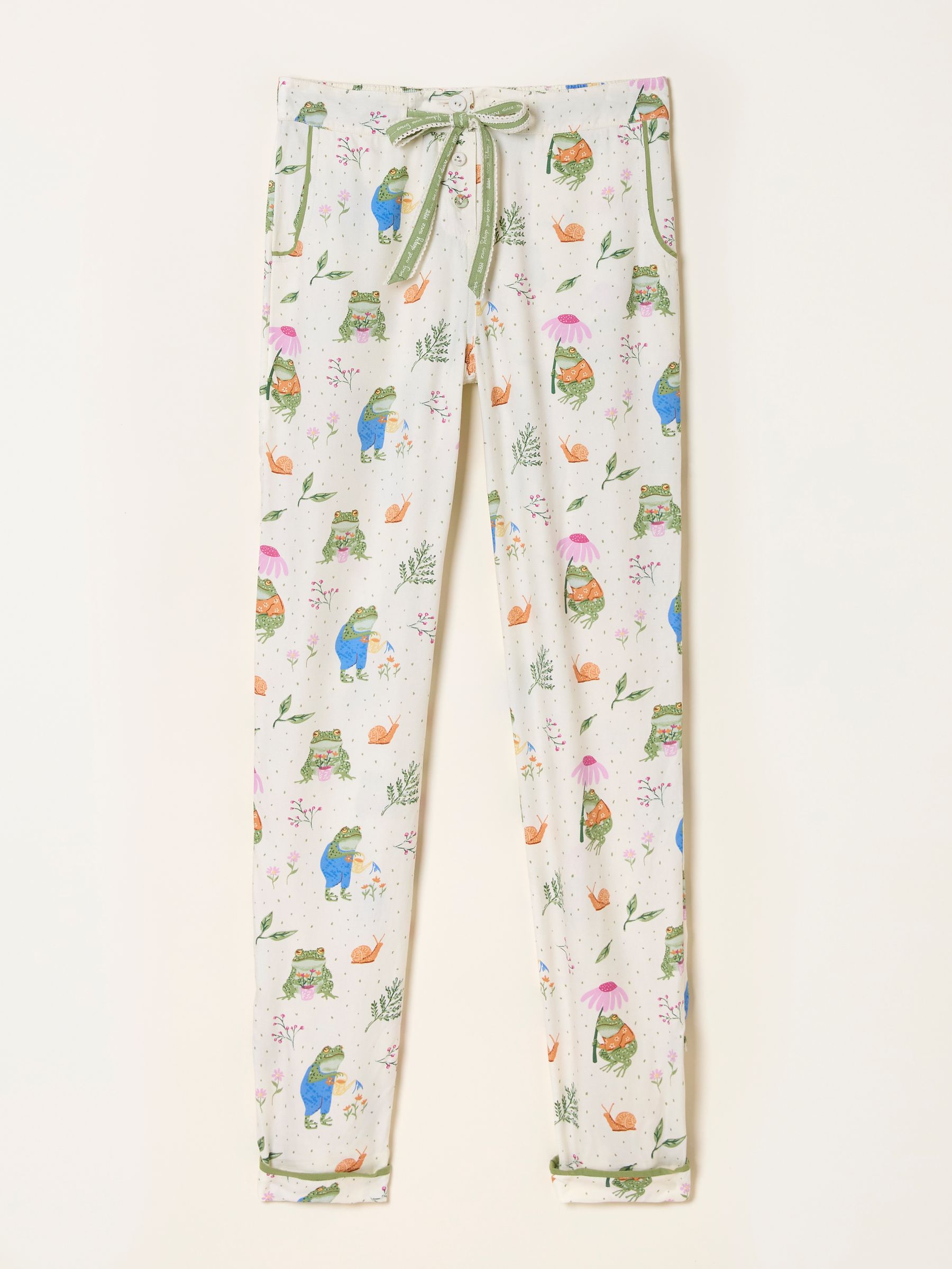 Eva Ivory Frog Print Pyjama Bottom - Image 6 of 6