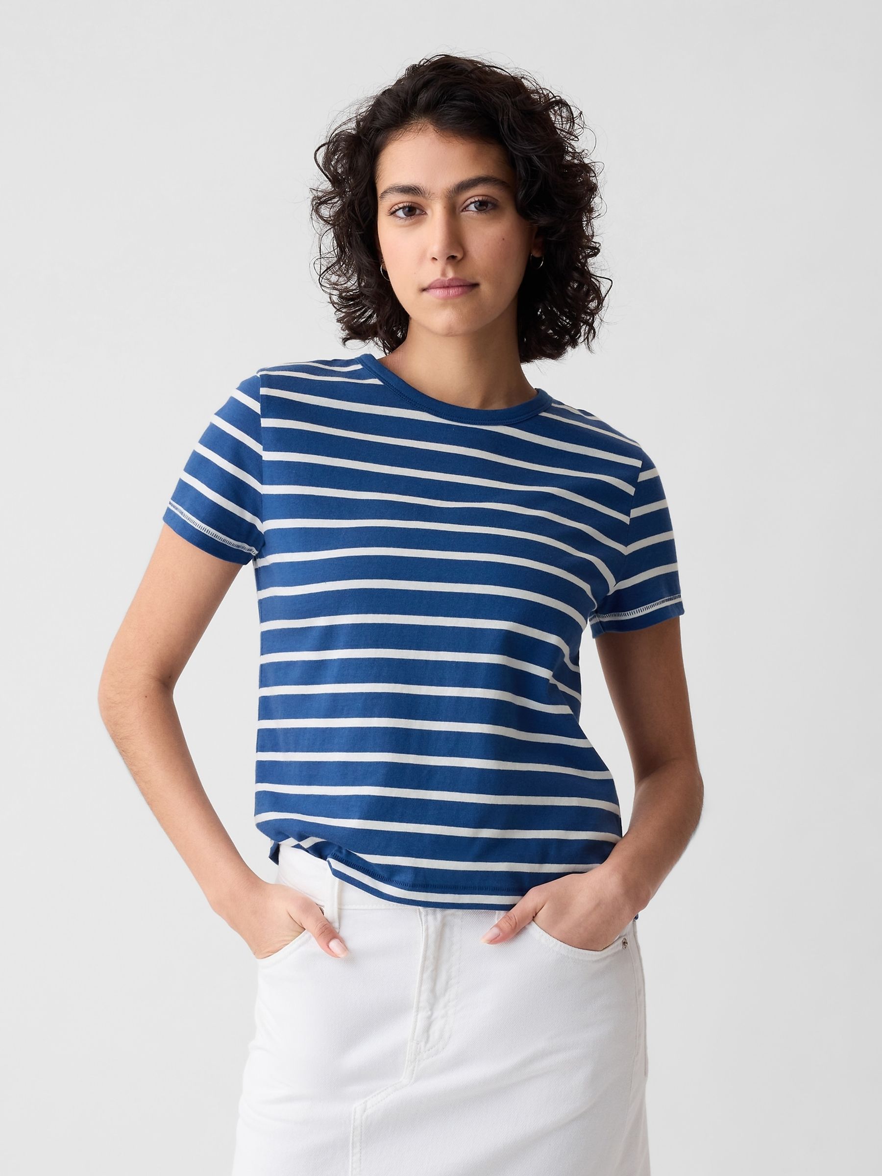 Dark Blue Organic Cotton Vintage Short Sleeve T-Shirt - Image 3 of 7