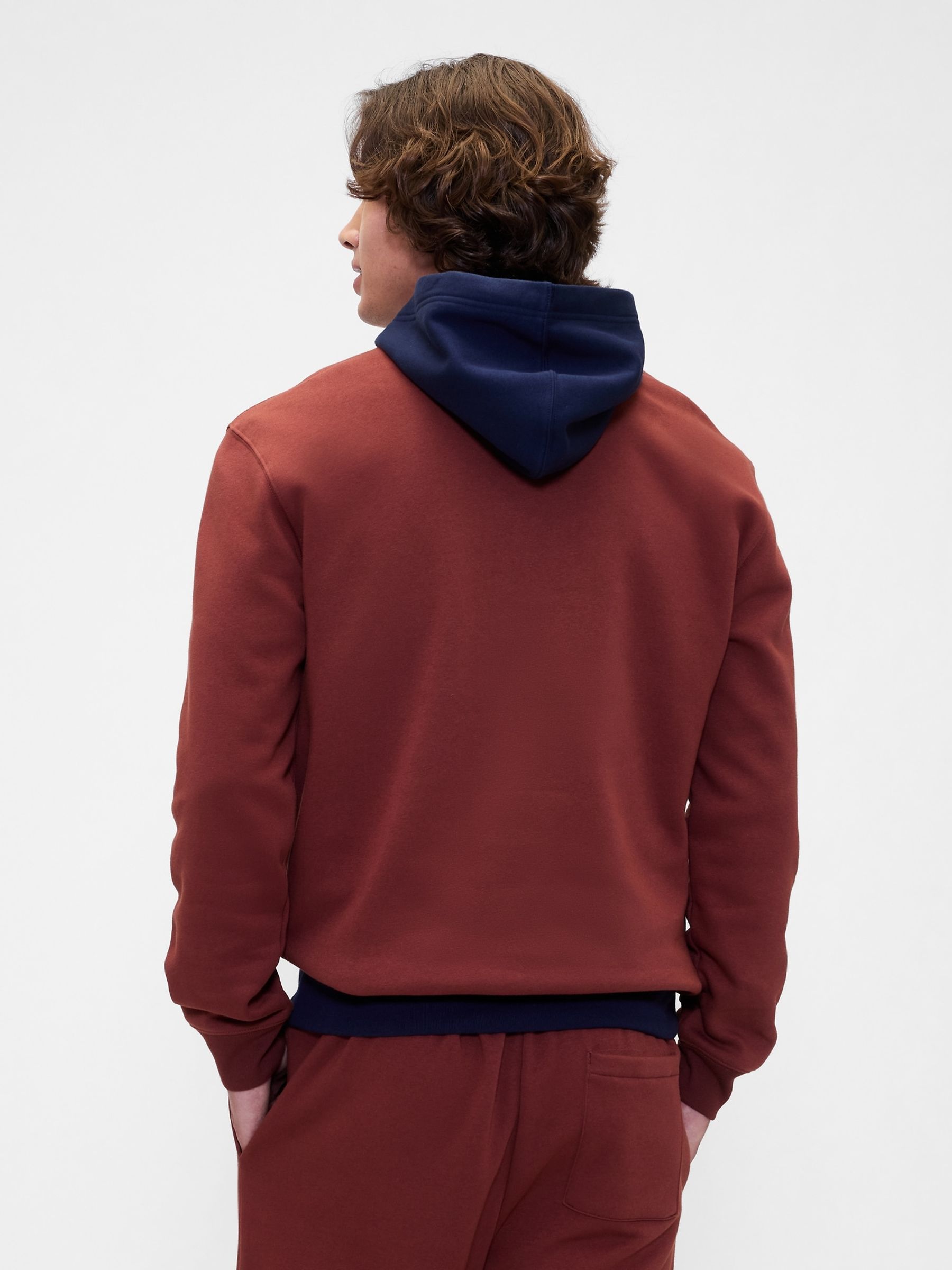 Red Relaxed Logo Colourblock Hoodie - Image 2 of 4