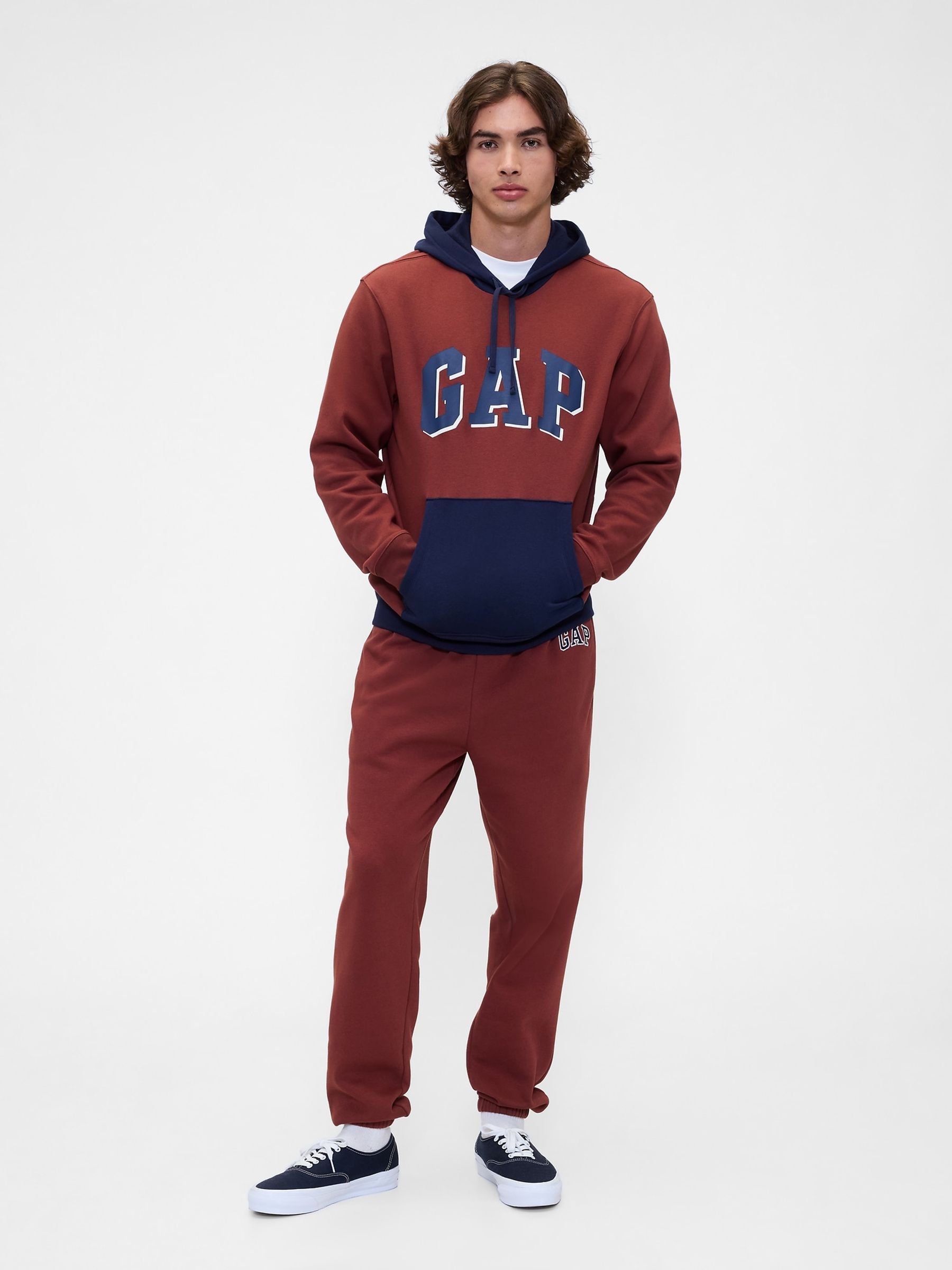 Red Relaxed Logo Colourblock Hoodie - Image 3 of 4