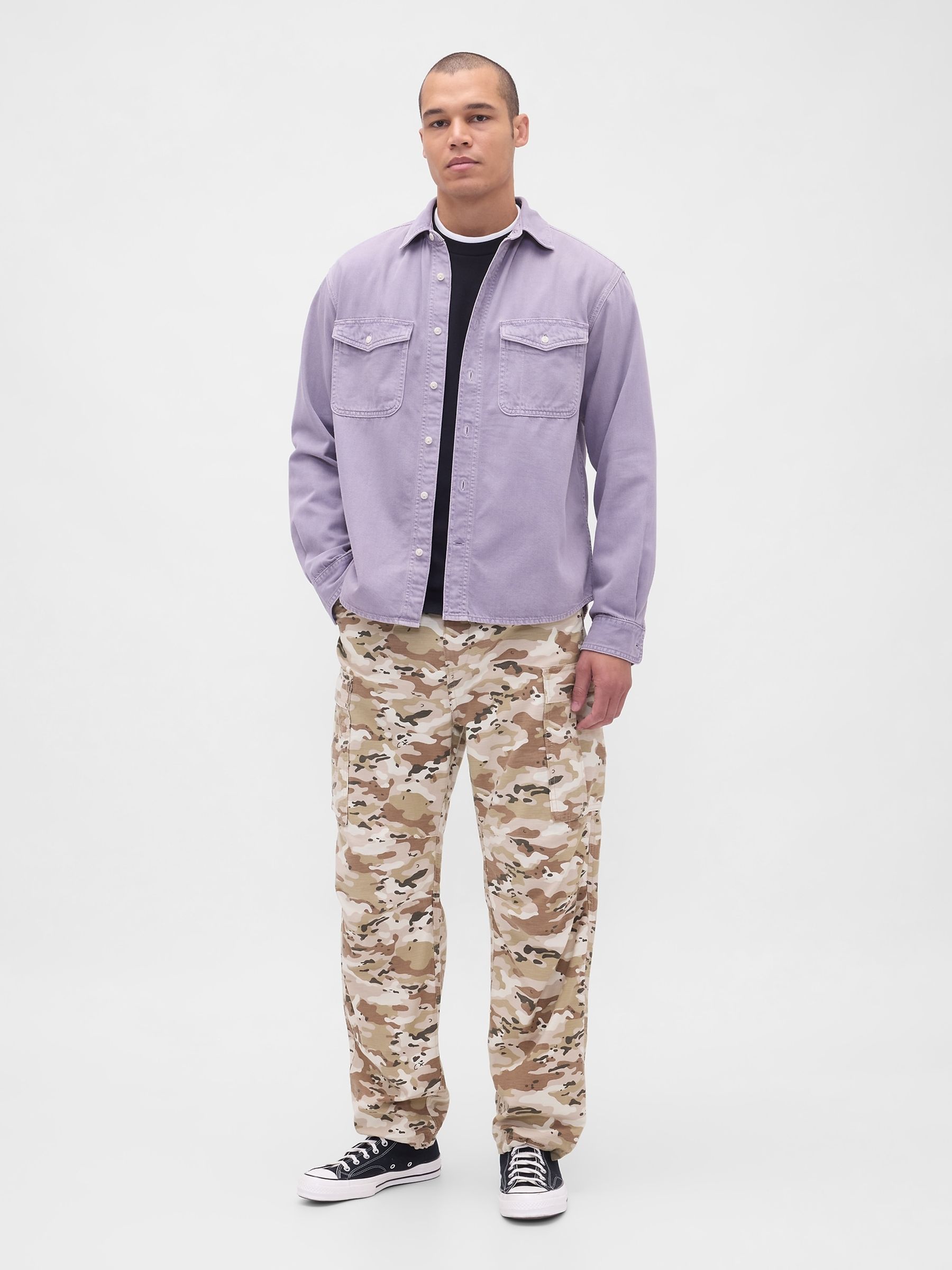 Brown Relaxed Cargo Trousers - Image 4 of 5