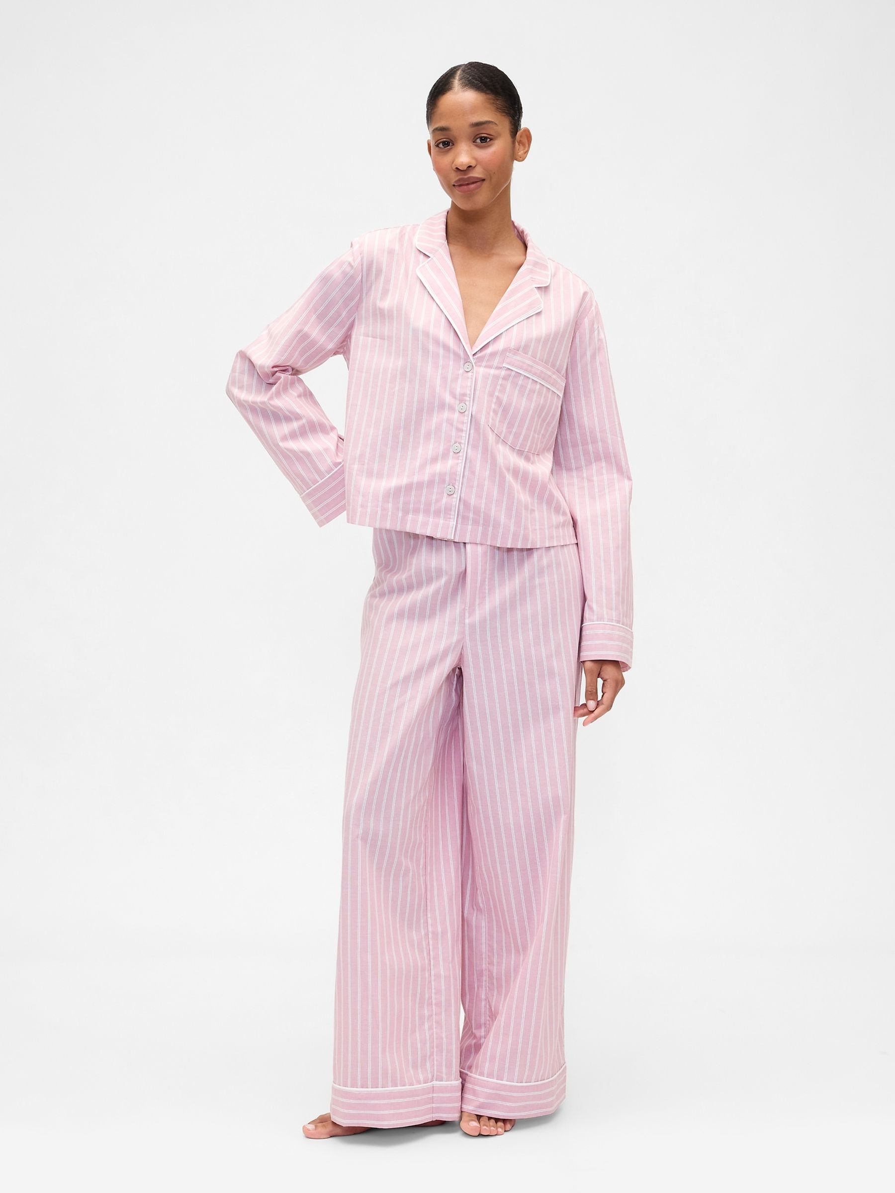 Pink 100% Cotton Poplin Pyjama Set - Image 3 of 4
