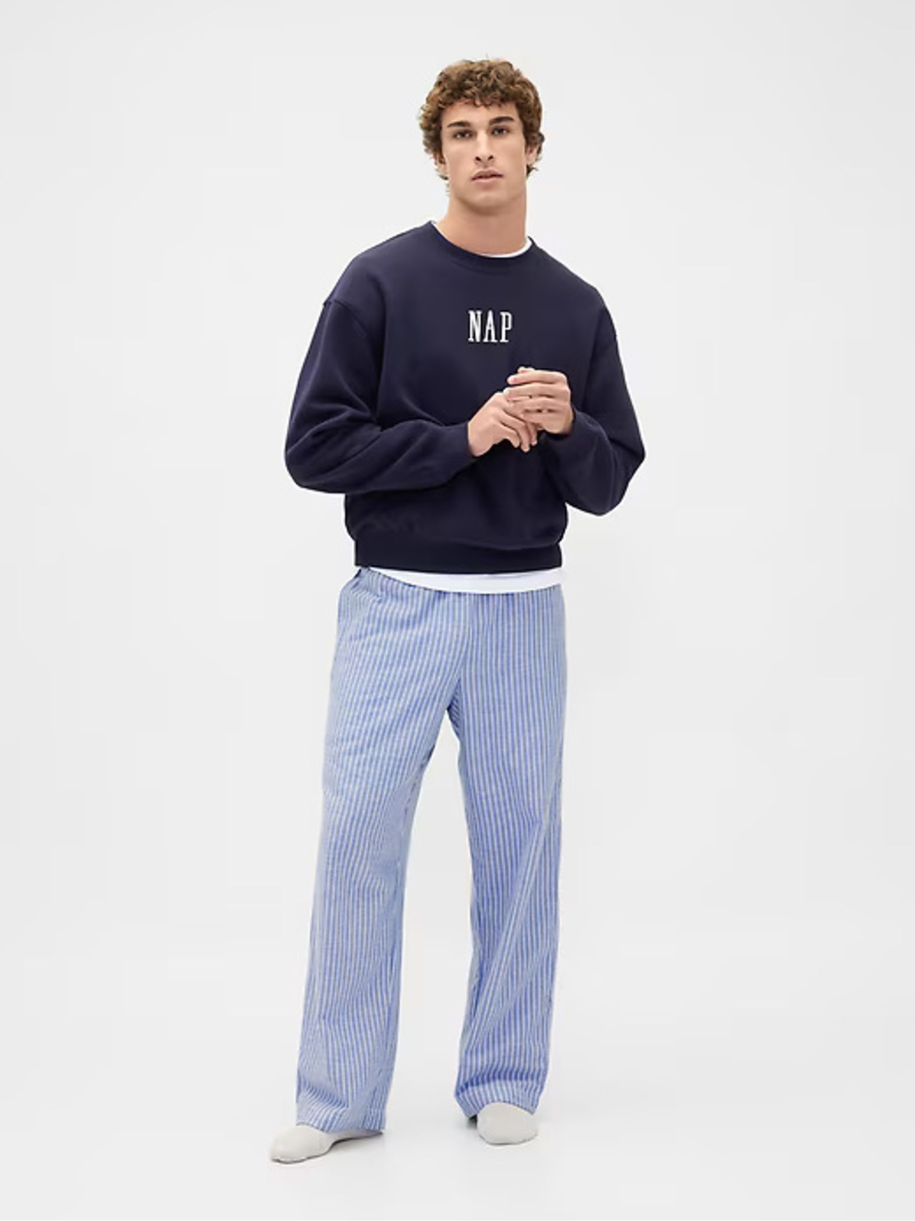 Blue Stripe Regular Matching Family Christmas Pyjama Bottoms - Image 3 of 7