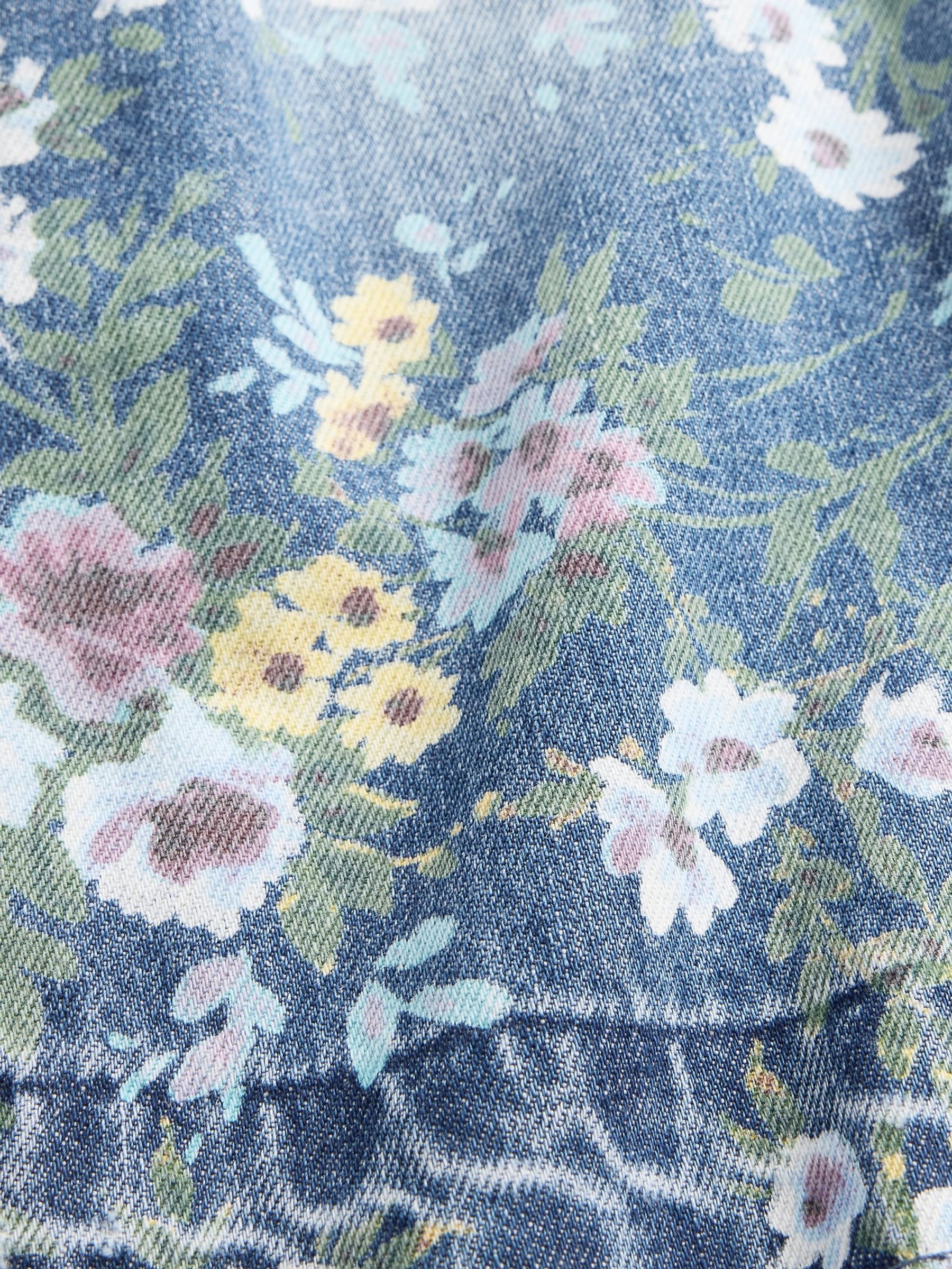 Blue Floral Pull On Baggy Wide Leg Jeans (6mths-5yrs) - Image 5 of 5 Blue Floral Pull On Baggy Wide Leg Jeans (6mths-5yrs) - Image 5 of 5